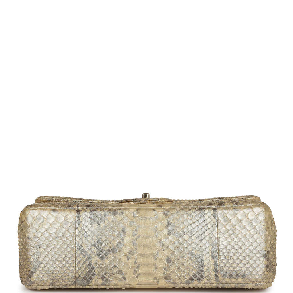 Chanel Jumbo Classic Double Flap Gold Metallic Python Gold Hardware