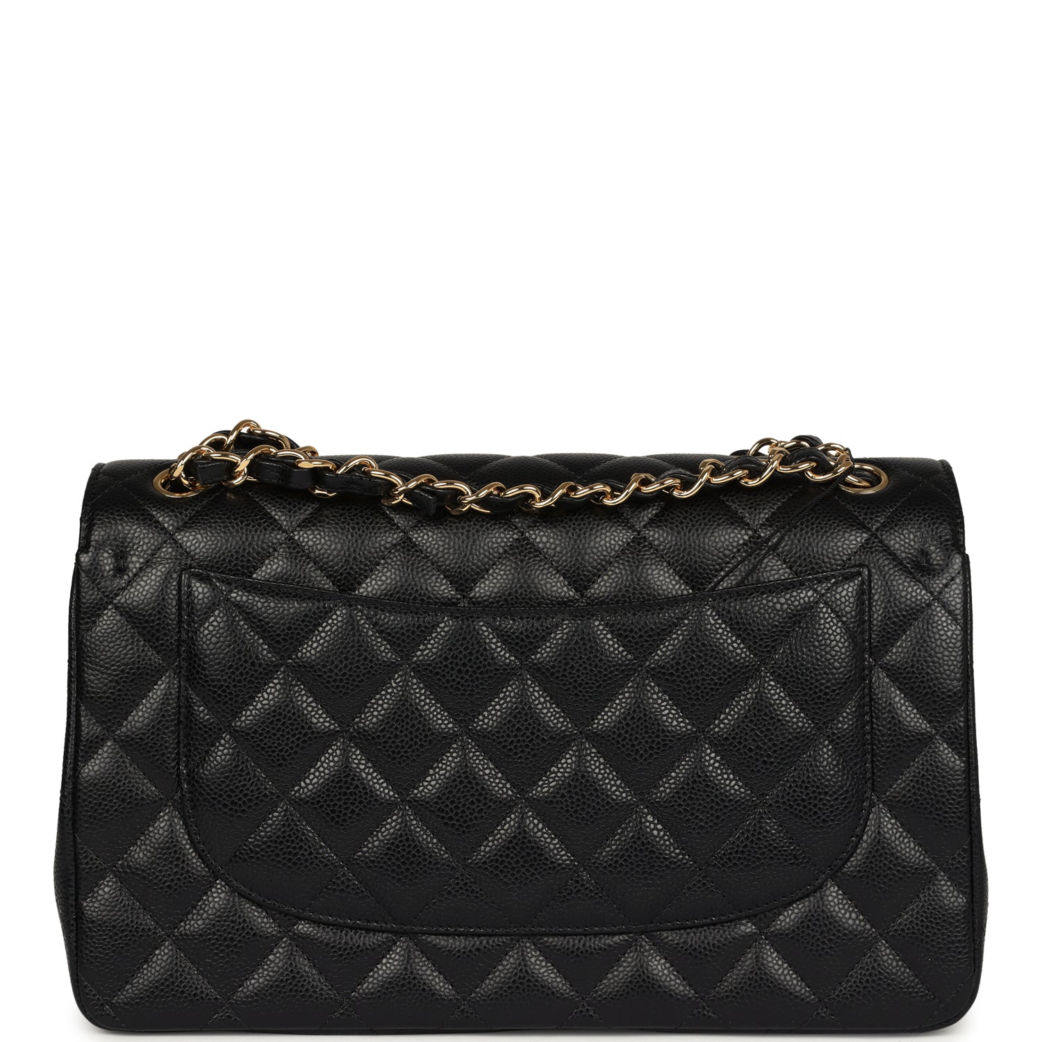Chanel Jumbo Classic Double Flap Bag Black Caviar Gold Hardware