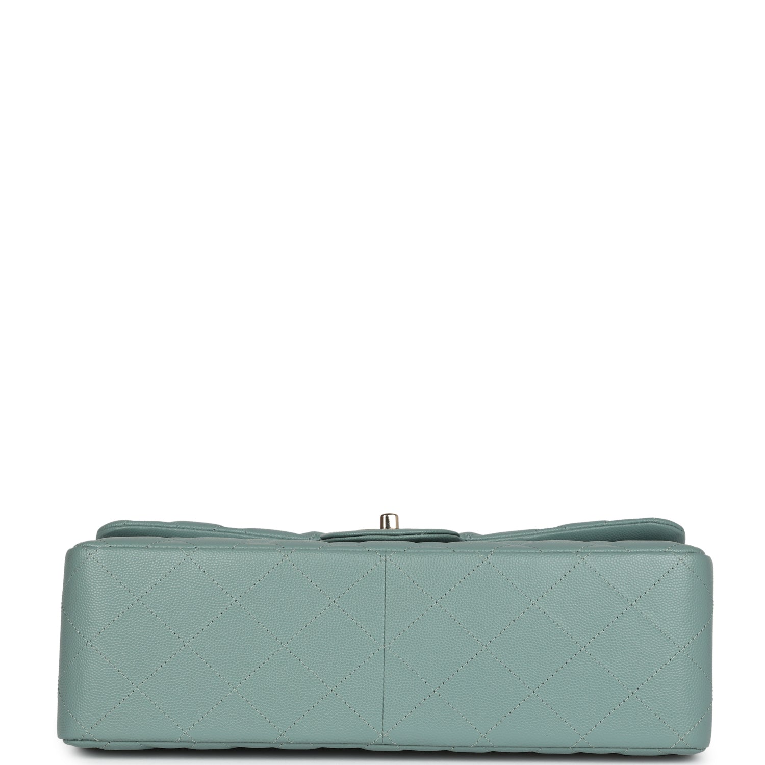 Chanel Jumbo Classic Double Flap Bag Light Green Caviar Light Gold Hardware