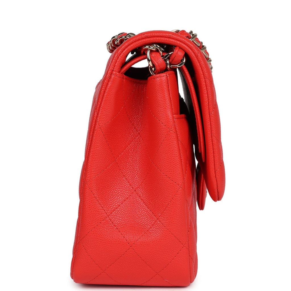 Chanel Jumbo Classic Double Flap Red Caviar Light Gold Hardware