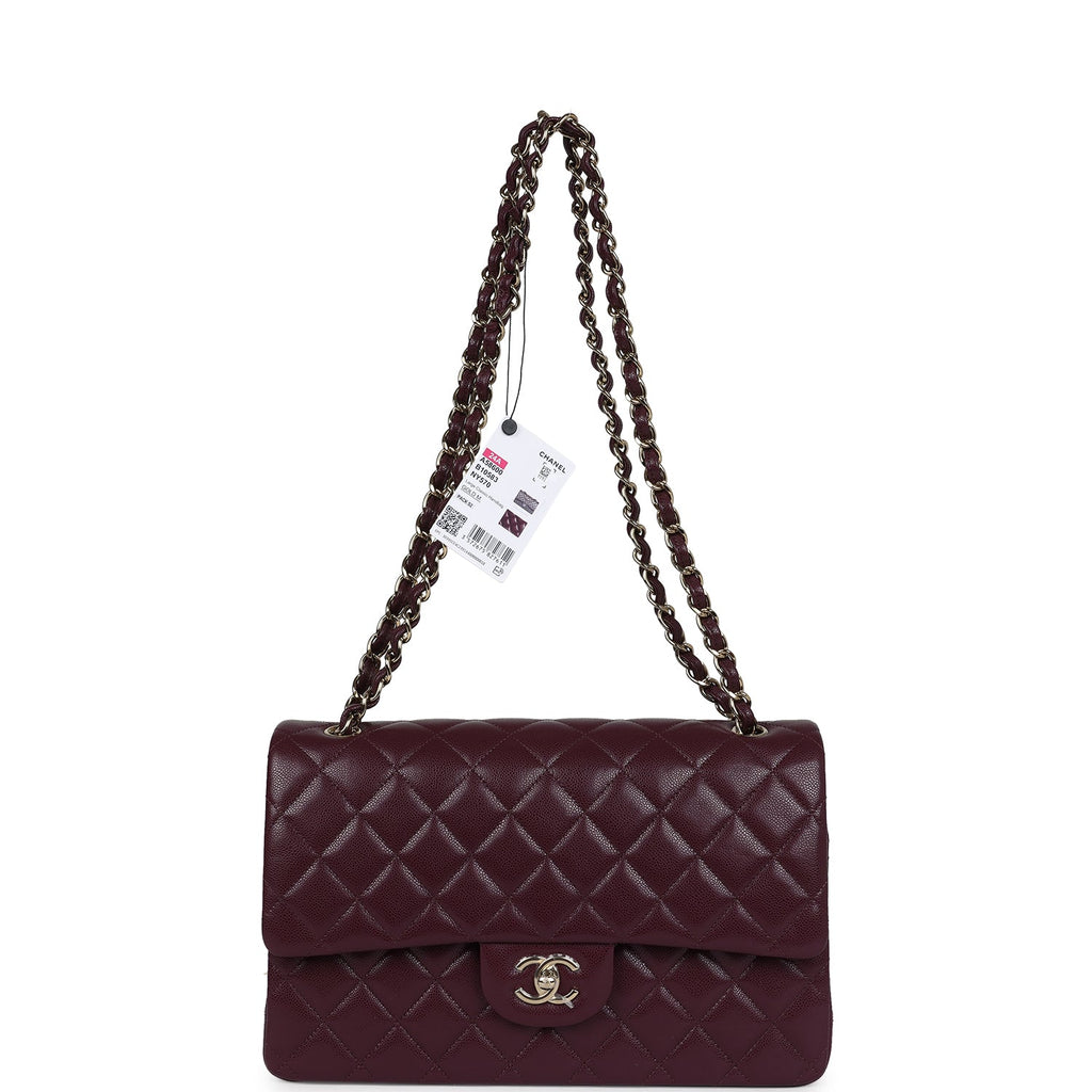 Chanel Jumbo Classic Double Flap Bag Red Lambskin Light Gold Hardware