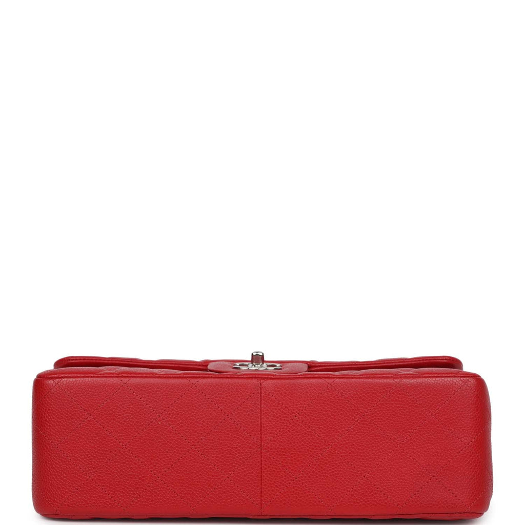 Chanel Jumbo Classic Double Flap Red Caviar Silver Hardware