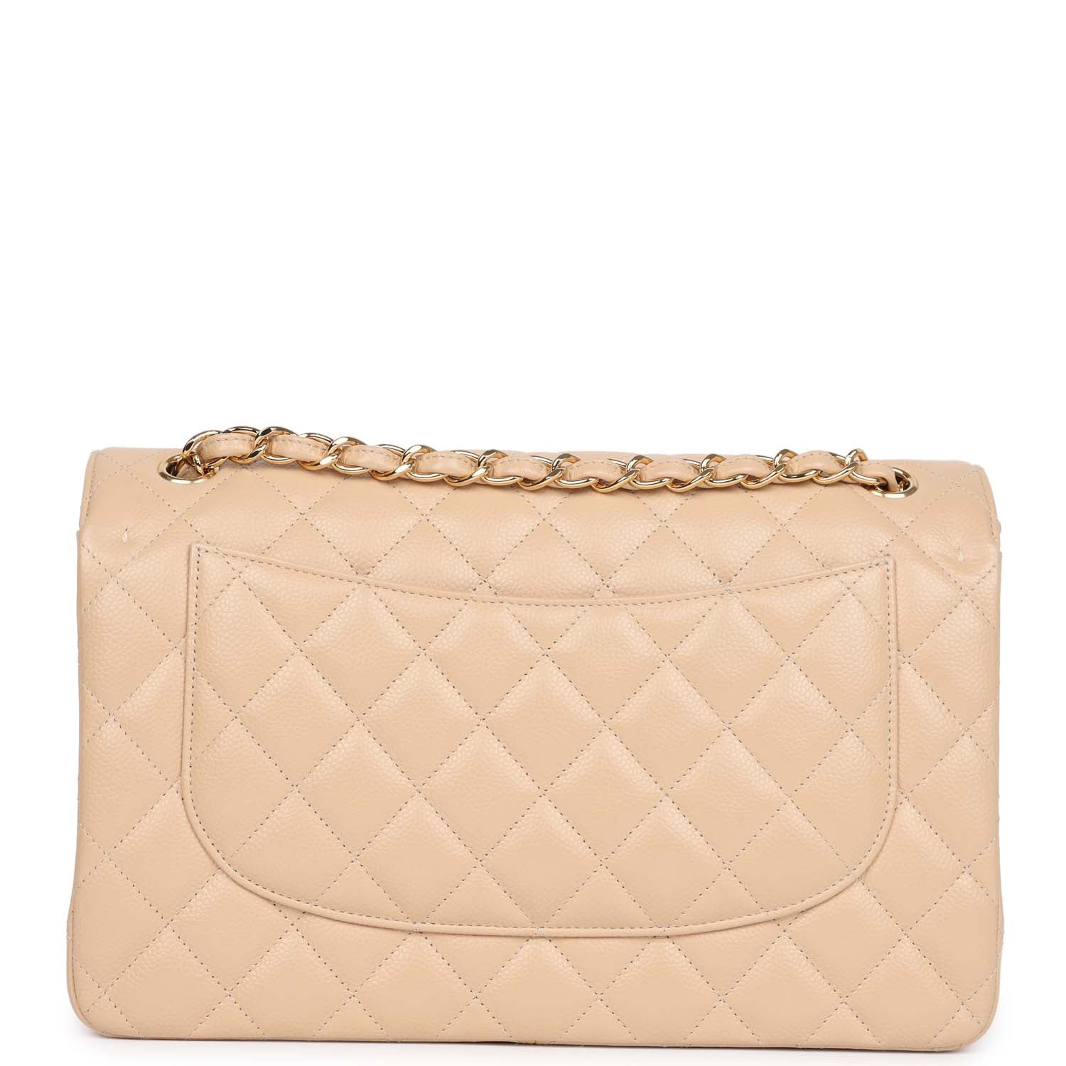 Chanel Jumbo Classic Double Flap Bag Light Beige Caviar Gold Hardware