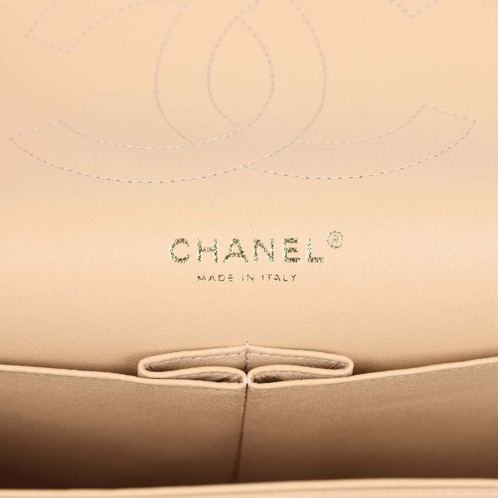Chanel Jumbo Classic Double Flap Bag Light Beige Caviar Gold Hardware