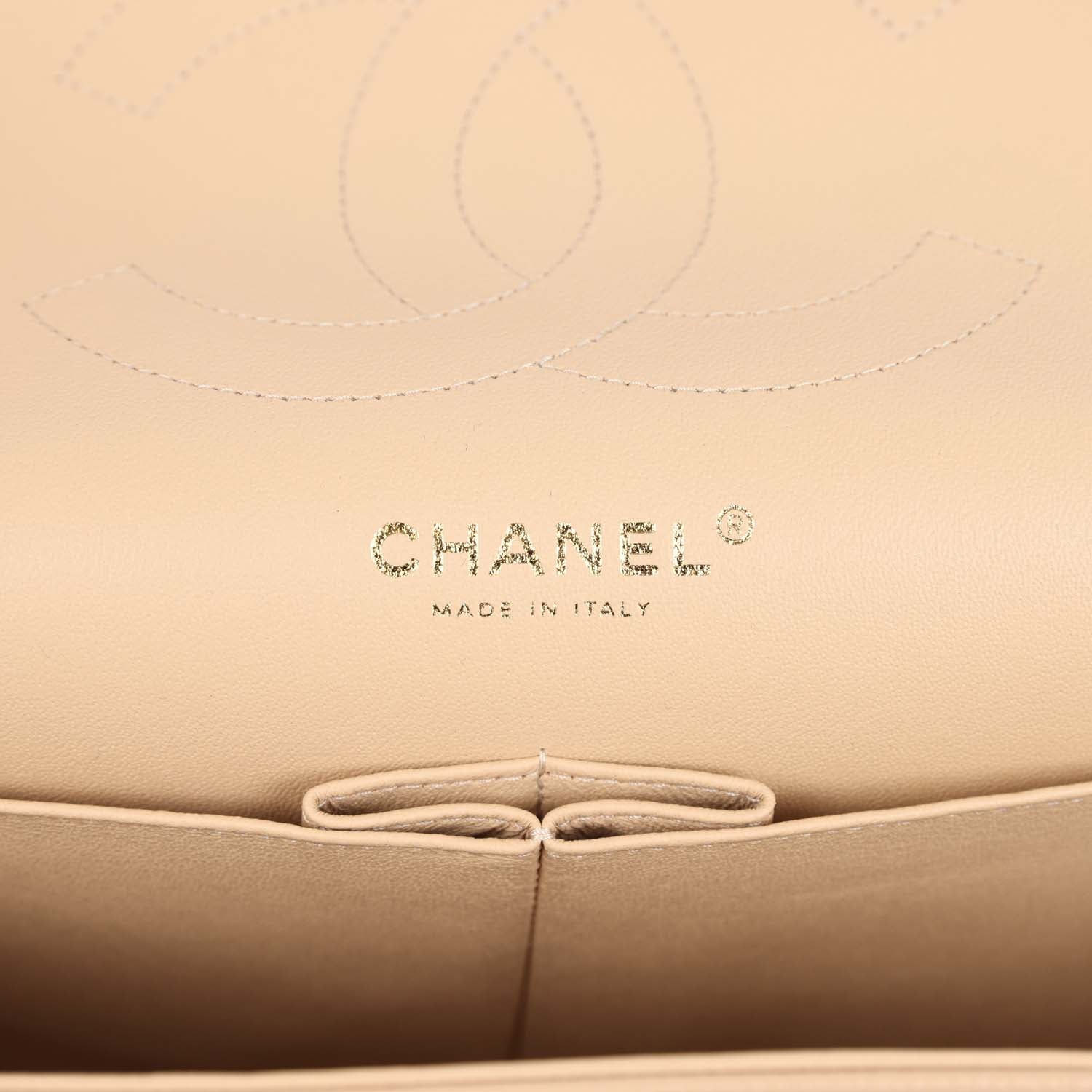 Chanel Jumbo Classic Double Flap Bag Light Beige Caviar Gold Hardware