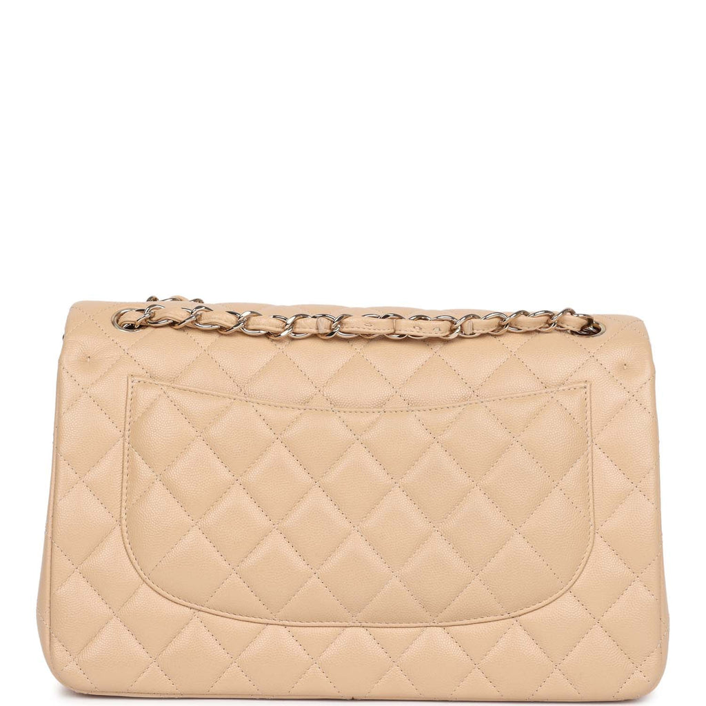 Chanel Jumbo Classic Double Flap Bag Light Beige Caviar Gold Hardware