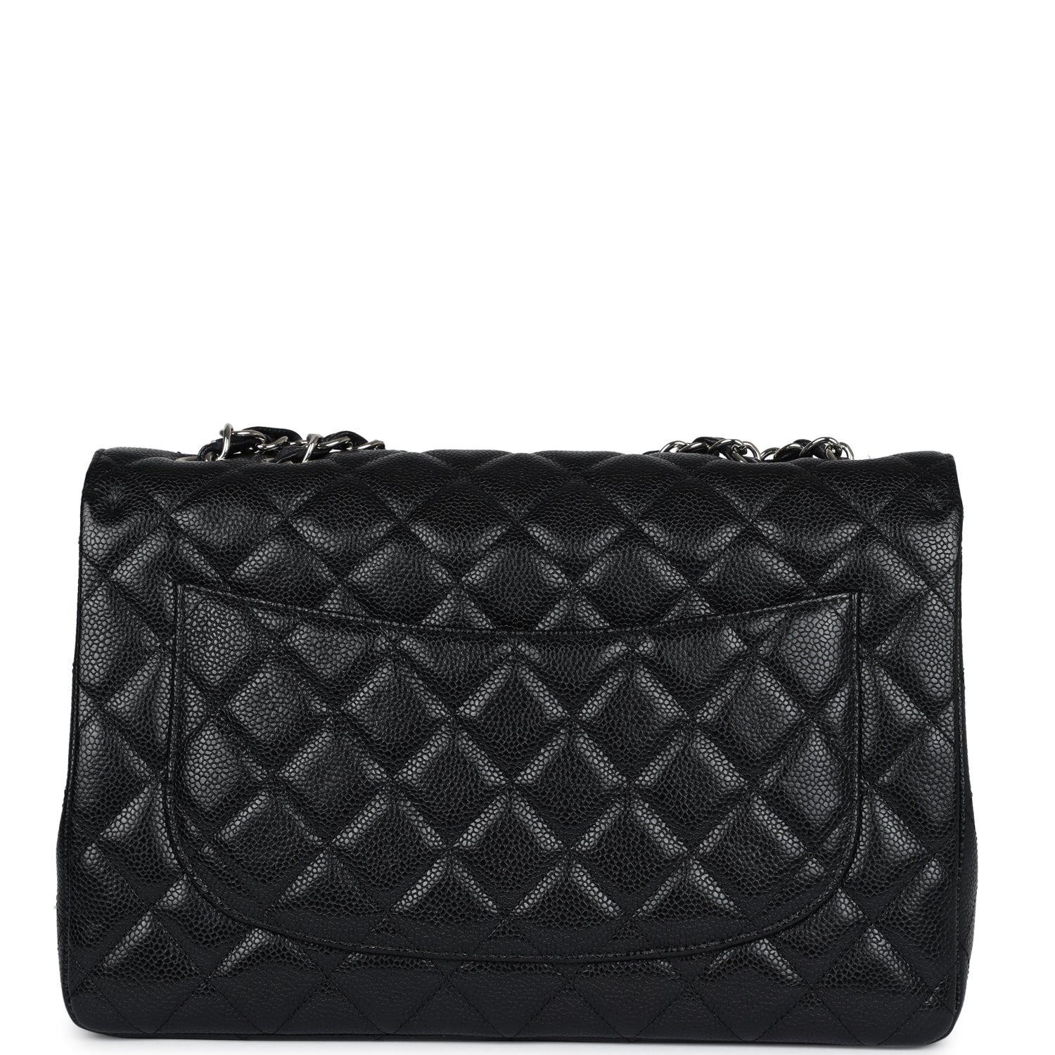 Chanel Jumbo Classic Single Flap Bag Black Caviar Silver Hardware