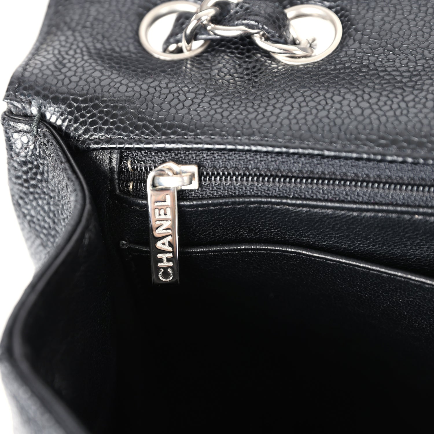 Chanel Jumbo Classic Single Flap Bag Black Caviar Silver Hardware