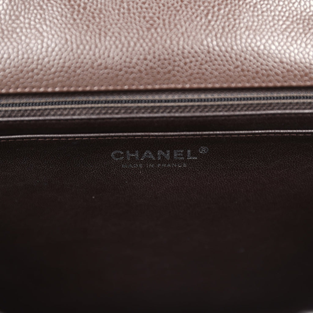 Chanel Jumbo Classic Single Flap Dark Brown Caviar Silver Hardware