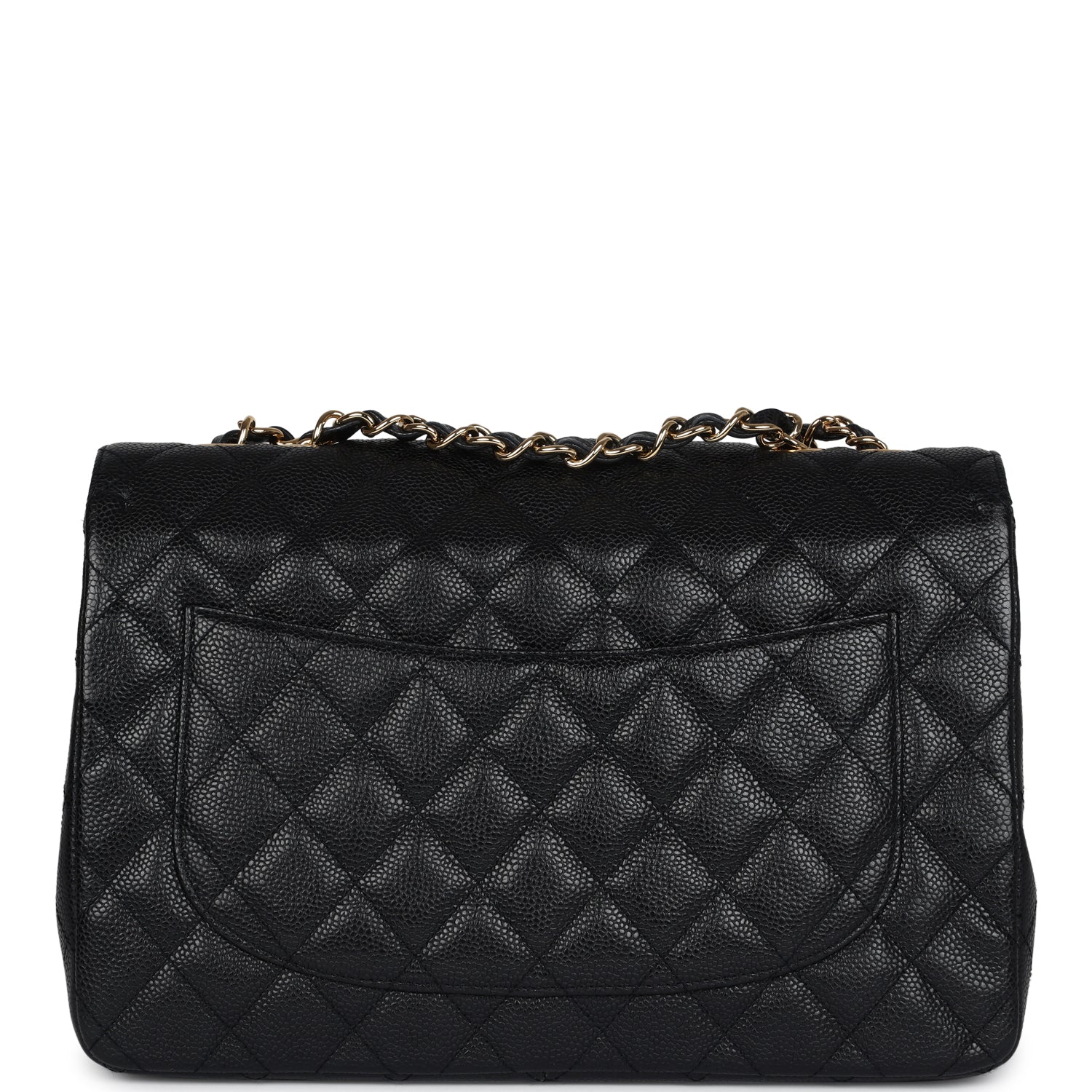 Chanel Jumbo Classic Single Flap Bag Black Caviar Gold Hardware