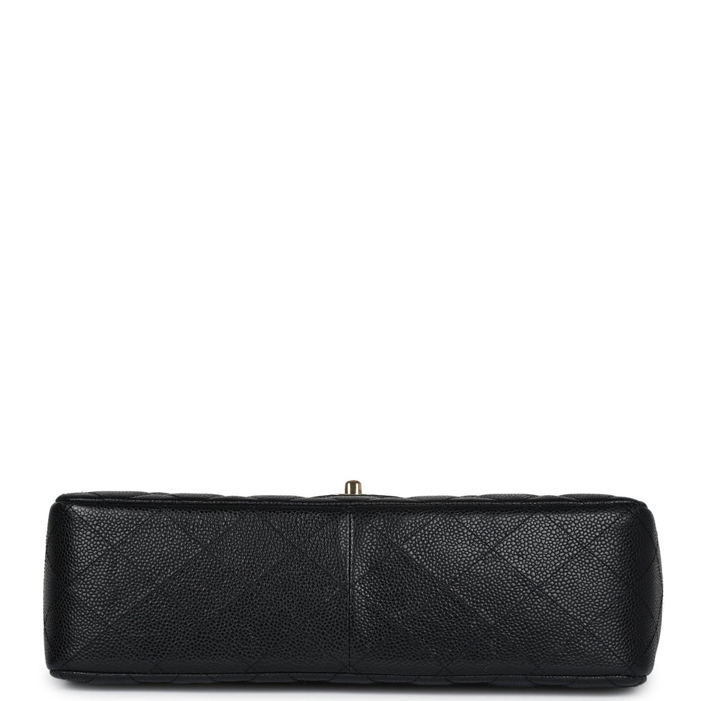 Chanel Jumbo Classic Single Flap Bag Black Caviar Gold Hardware