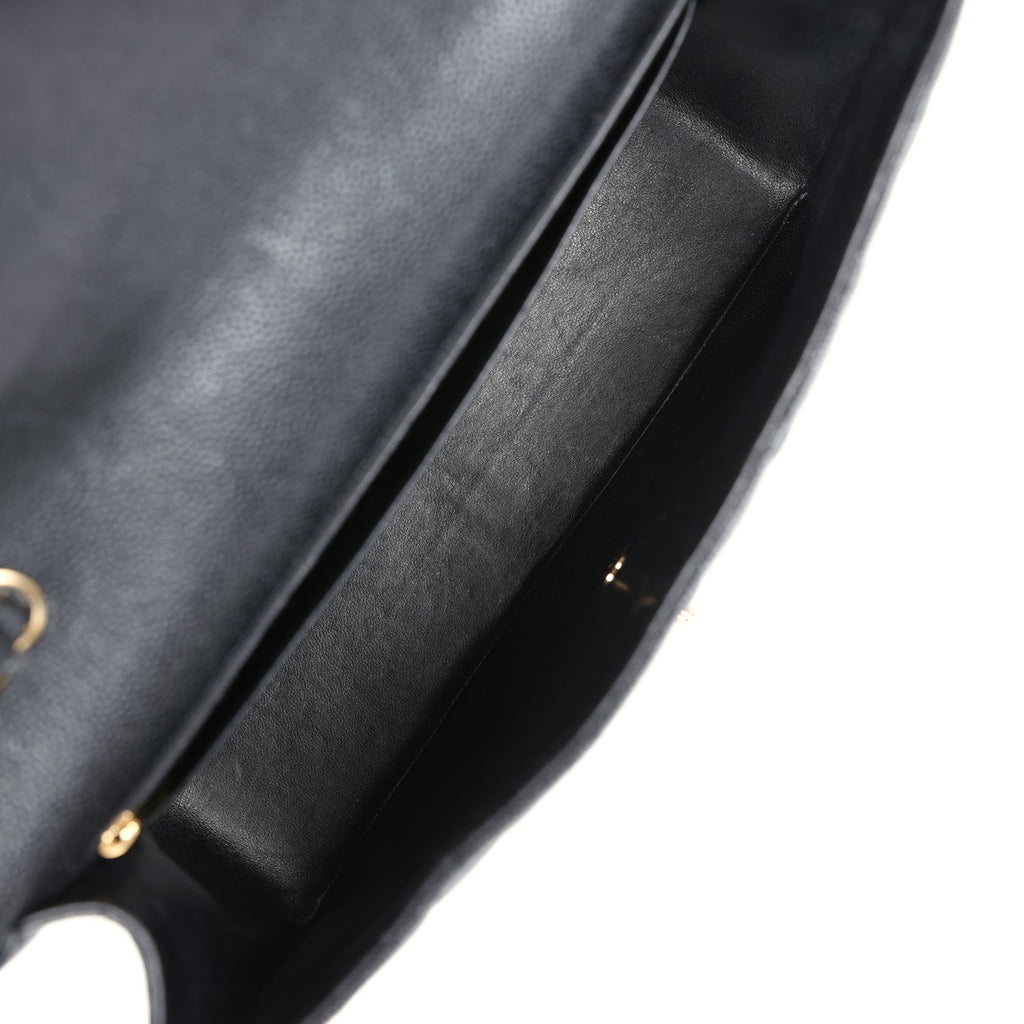 Chanel Jumbo Classic Single Flap Bag Black Caviar Gold Hardware