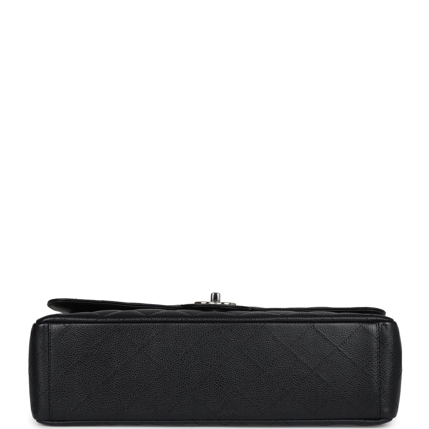 Chanel Maxi Classic Double Flap Bag Black Caviar Silver Hardware