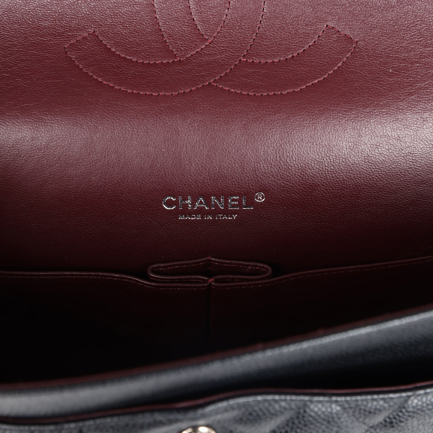 Chanel Maxi Classic Double Flap Bag Black Caviar Silver Hardware