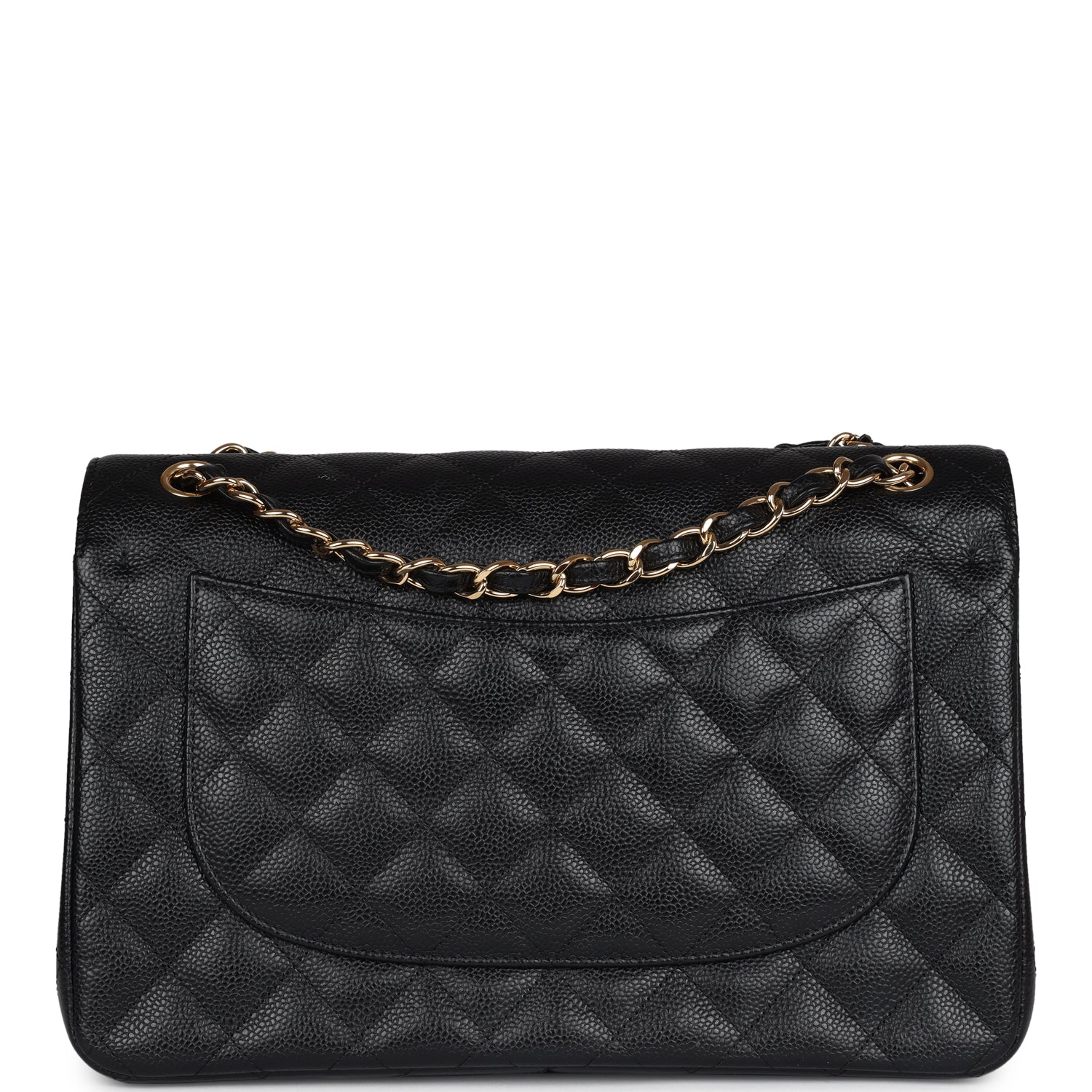 Chanel Jumbo Classic Double Flap Bag Black Caviar Gold Hardware