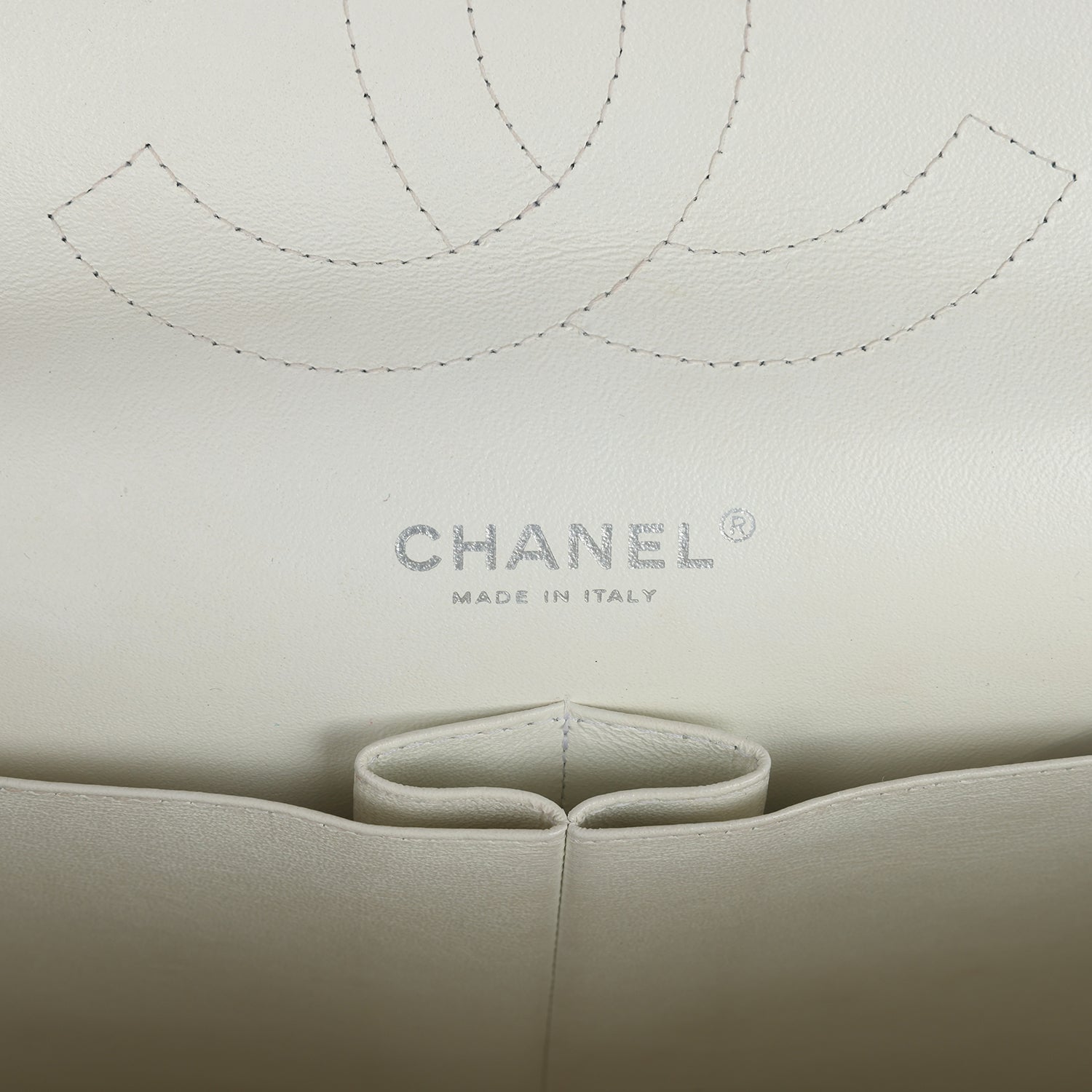 Chanel Jumbo Classic Single Flap Bag White Caviar Silver Hardware