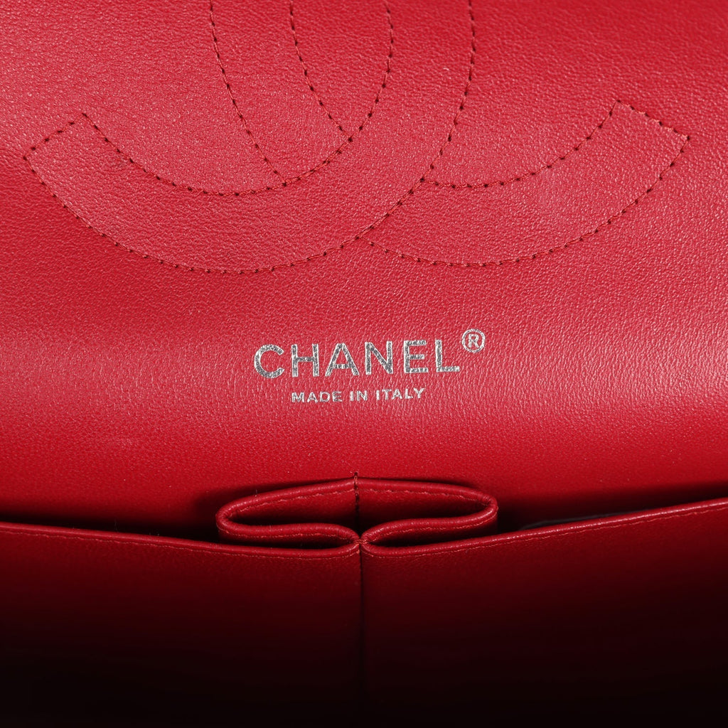 Chanel Jumbo Classic Double Flap Bag Red Caviar Silver Hardware