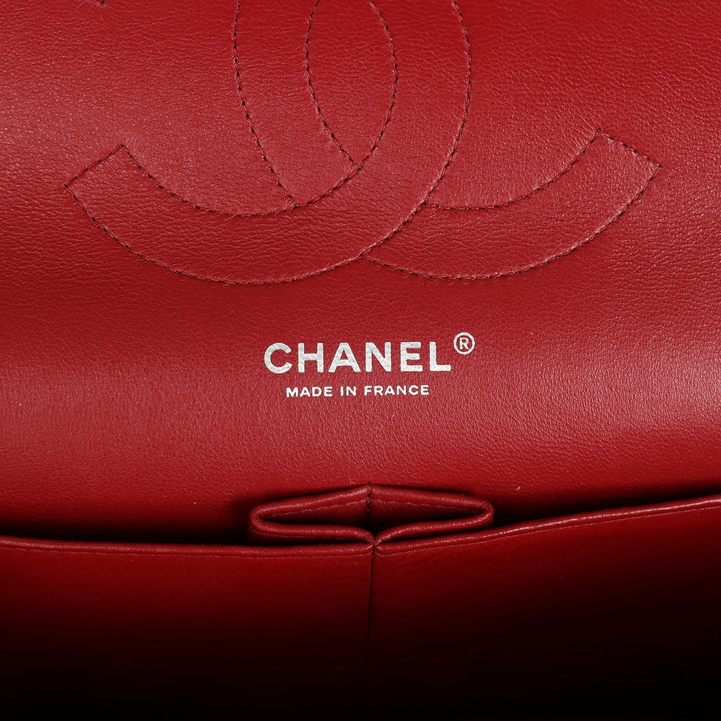 Chanel Jumbo Classic Double Flap Red Caviar Silver Hardware
