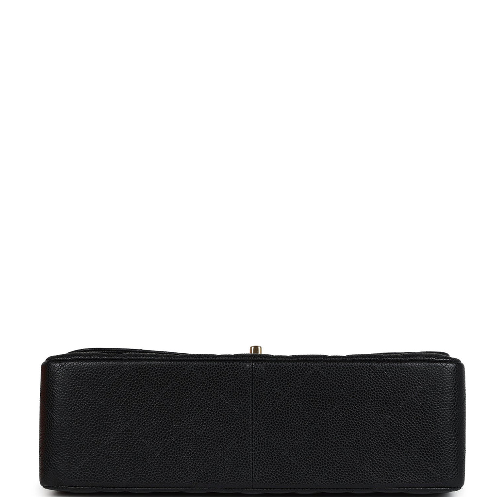 Chanel Jumbo Classic Double Flap Bag Black Caviar Gold Hardware