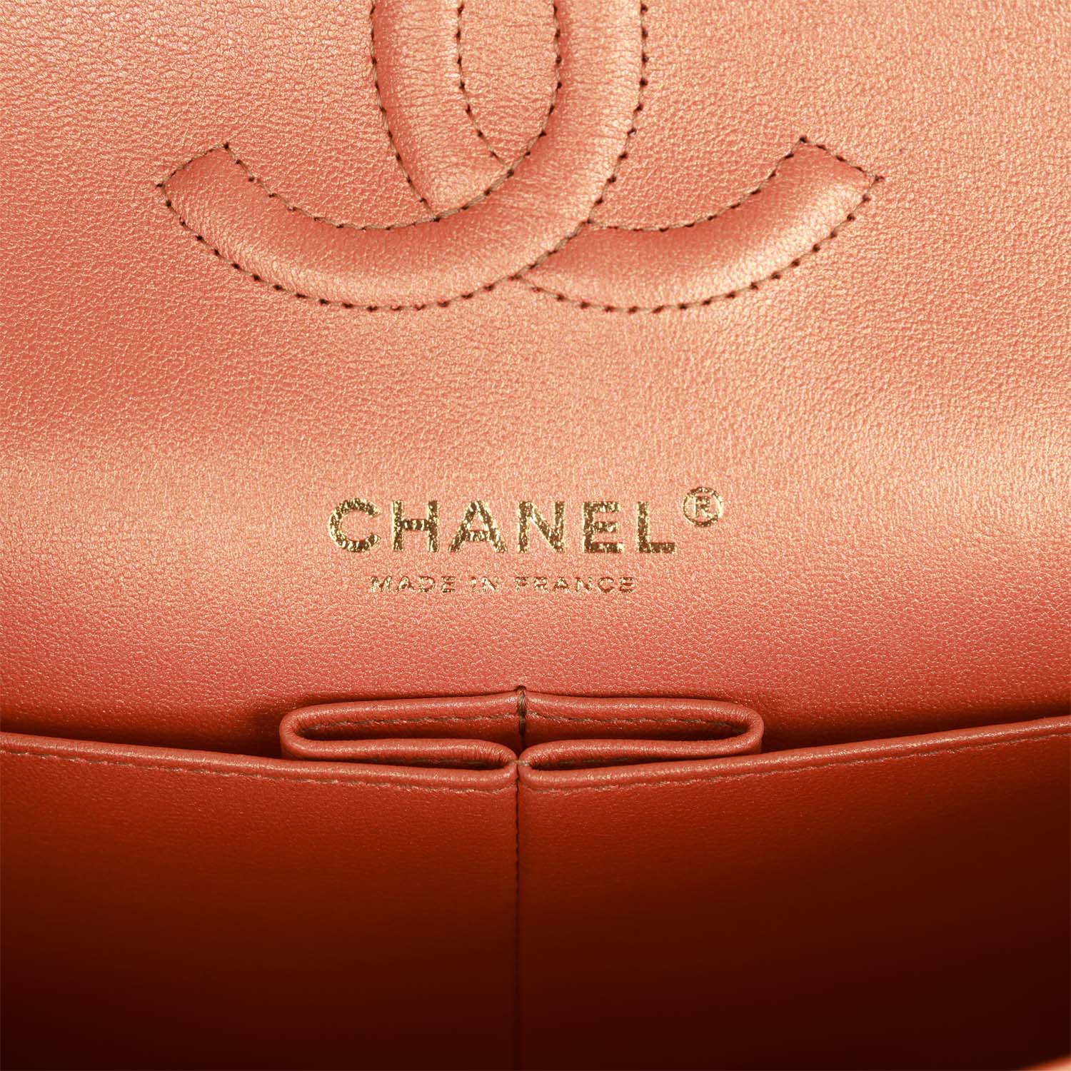 Chanel Medium Classic Double Flap Bag Metallic Iridescent Gold Calfskin Antique Gold Hardware