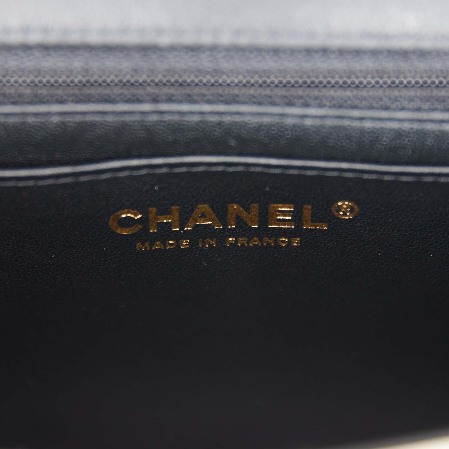 Chanel Mini Square Flap Bag Black and White Lambskin Light Gold Hardware