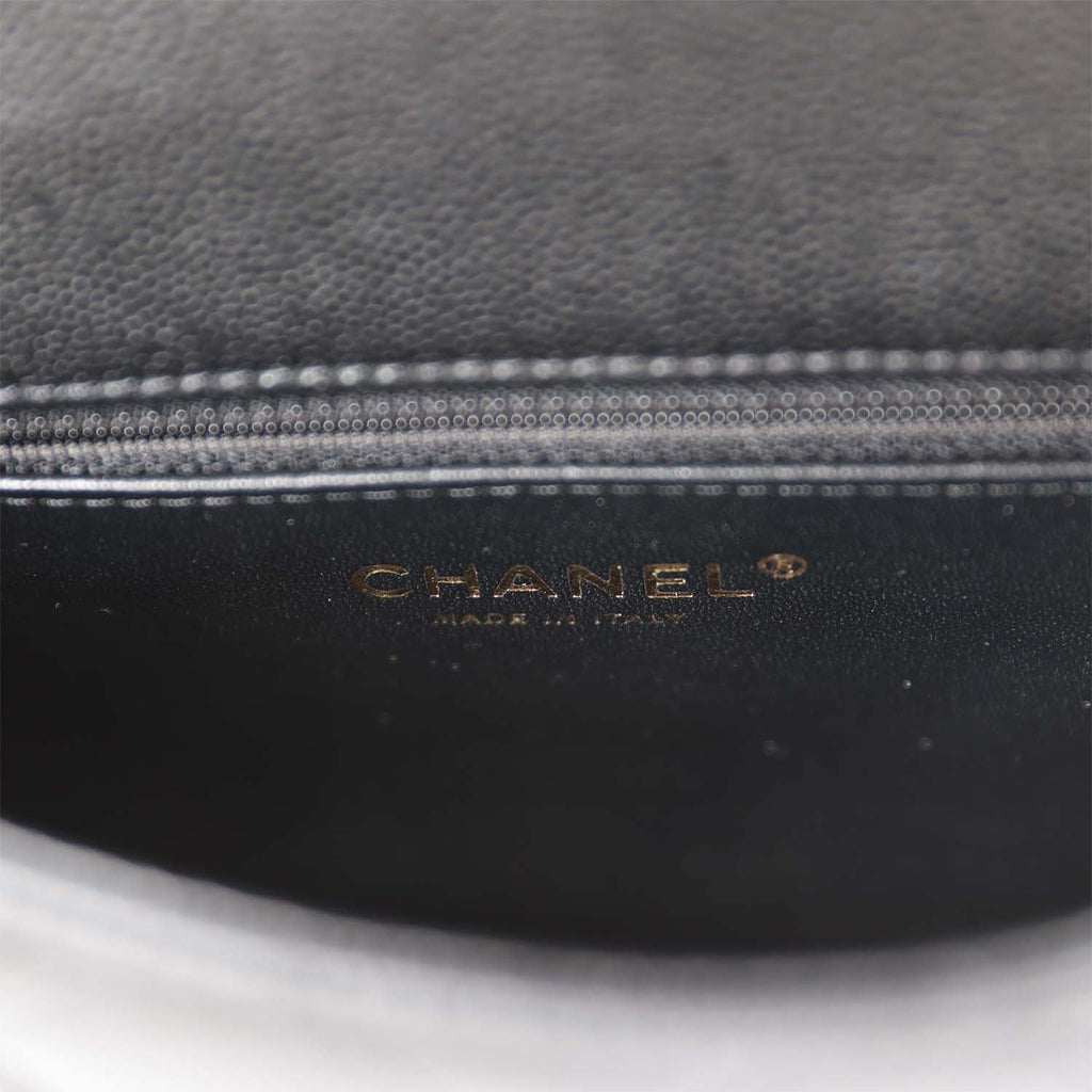 Chanel Sweetheart Crush Mini Rectangular Flap Bag Black Caviar Antique Gold Hardware