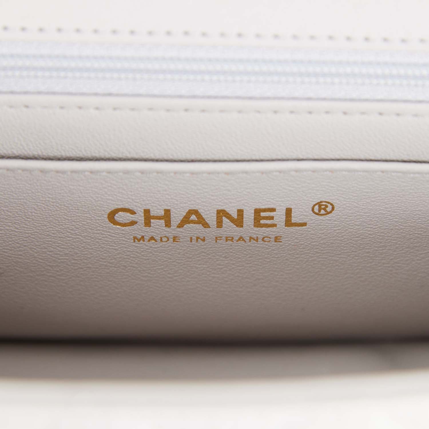Chanel Mini Rectangular Flap Bag with Top Handle Grey Lambskin Antique Gold Hardware