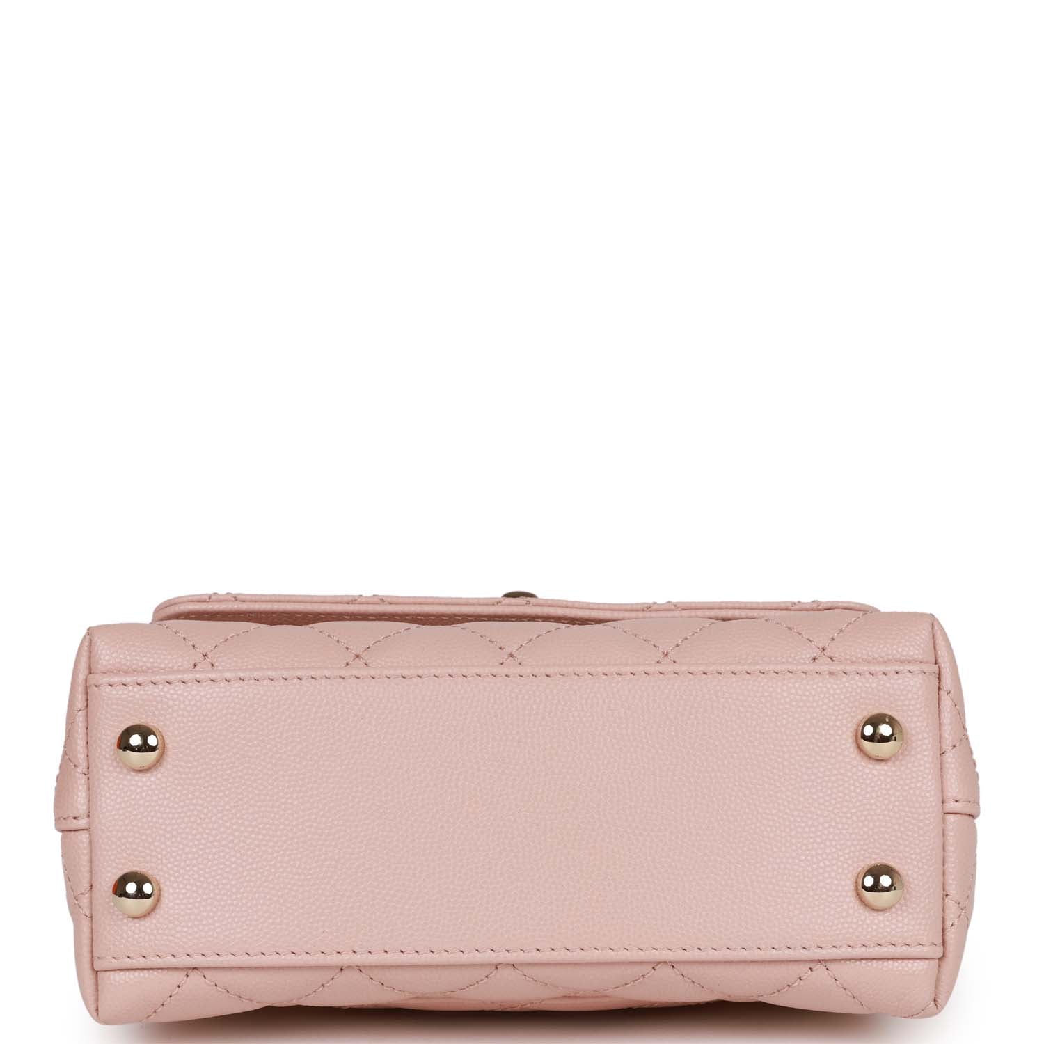Chanel Mini Coco Handle Flap Bag Pink Caviar Light Gold Hardware