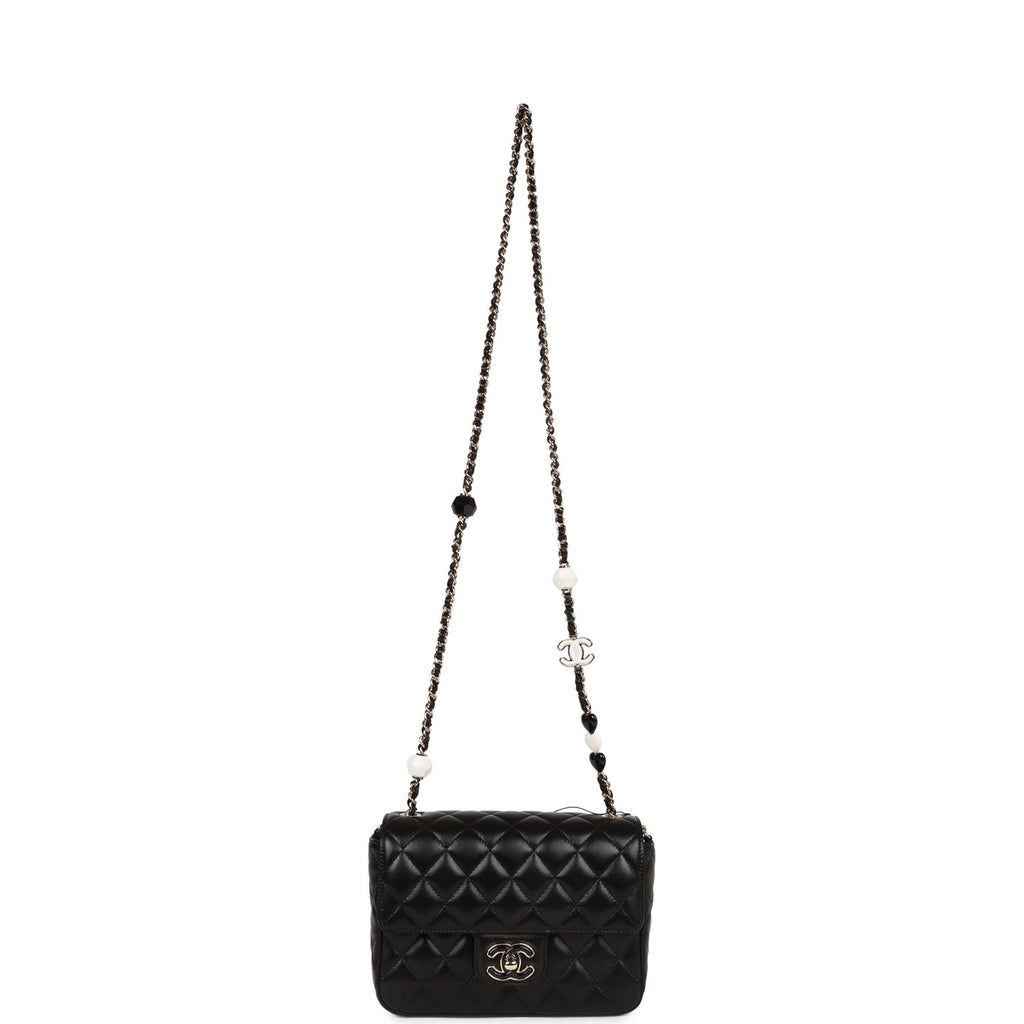 Chanel Candy Heart Mini Flap Bag Black Lambskin Enamel and Light Gold Hardware