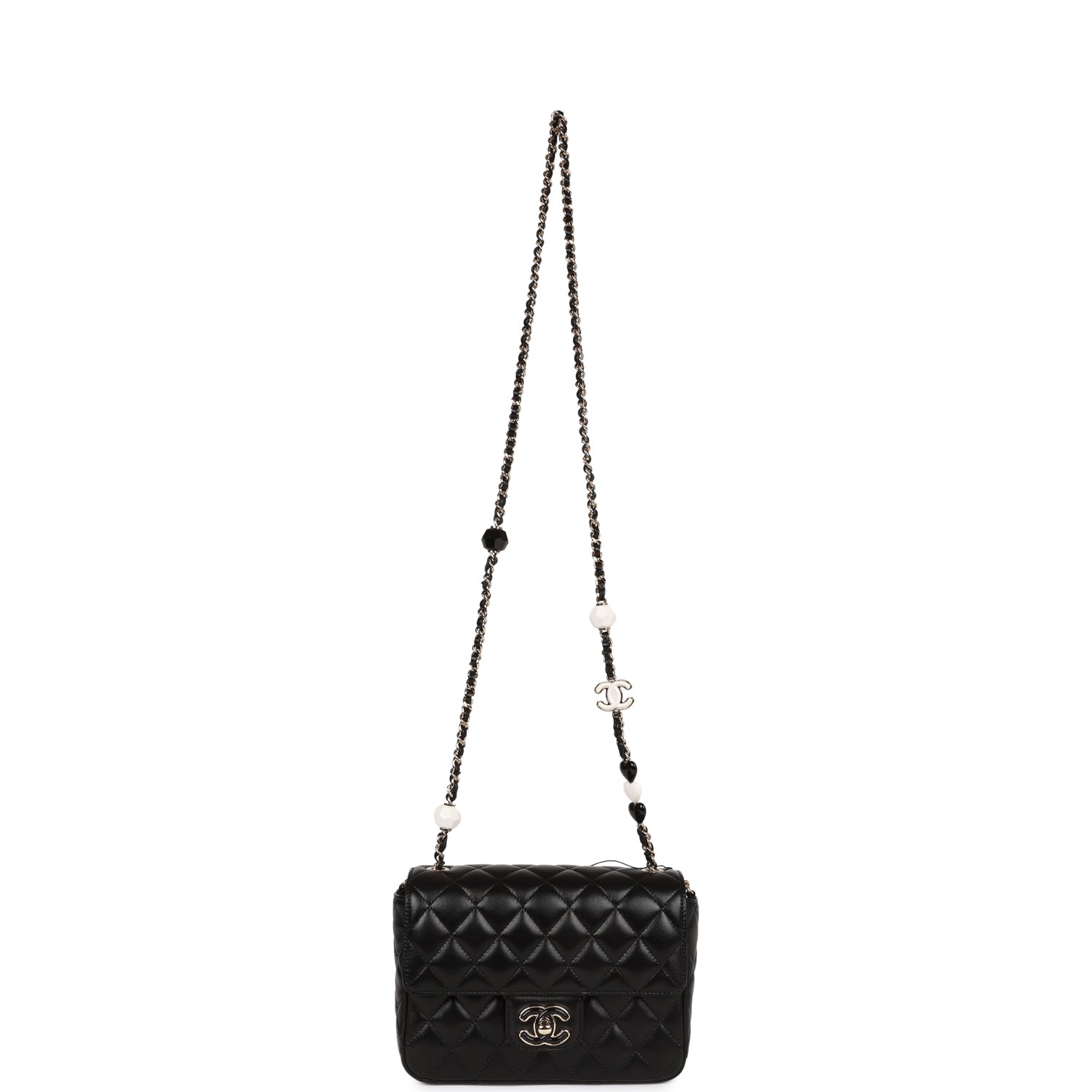 Chanel Candy Heart Mini Flap Bag Black Lambskin Enamel and Light Gold Hardware