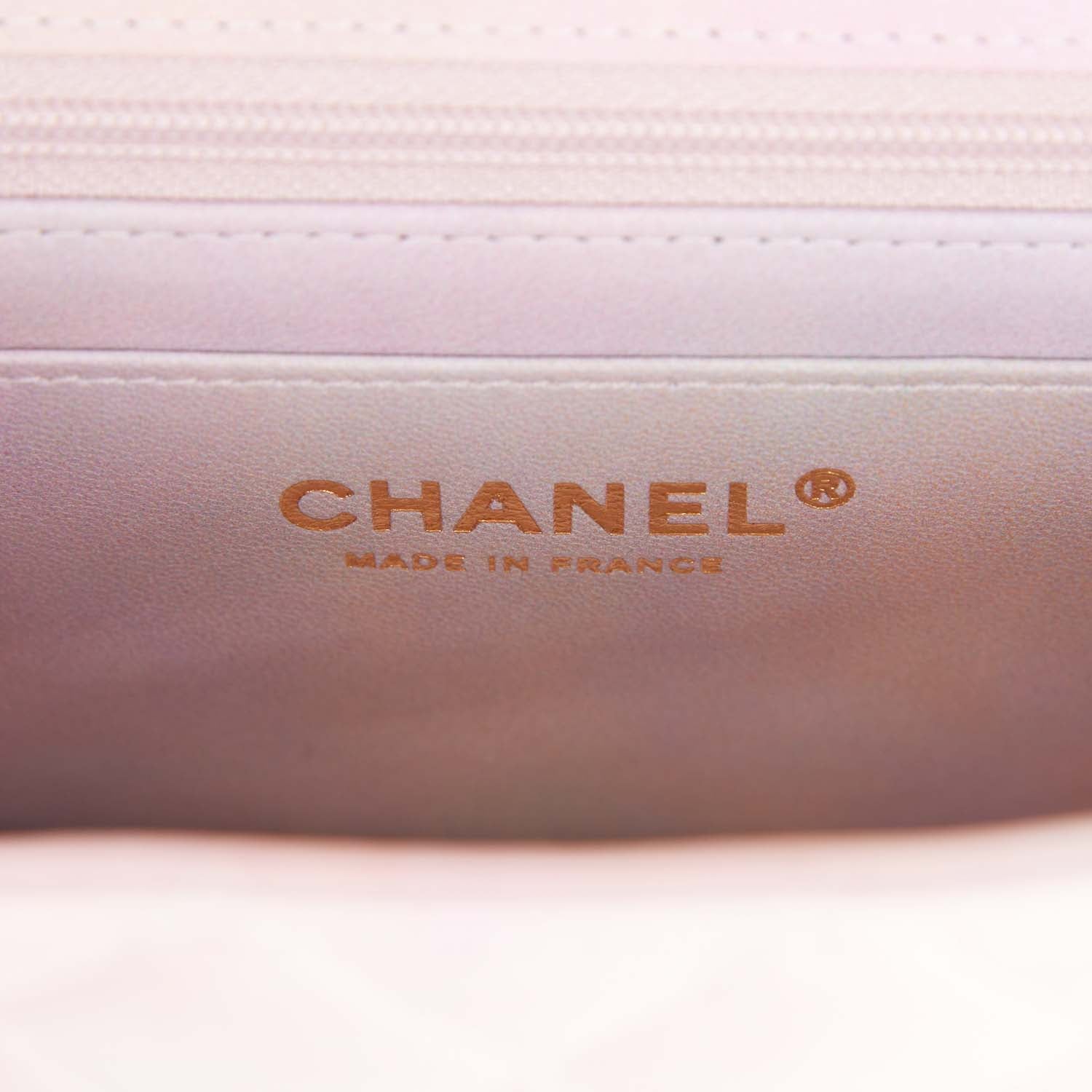 Chanel Mini Rectangular Flap Bag with Top Handle Light Pink Ombre Lambskin Antique Gold Hardware