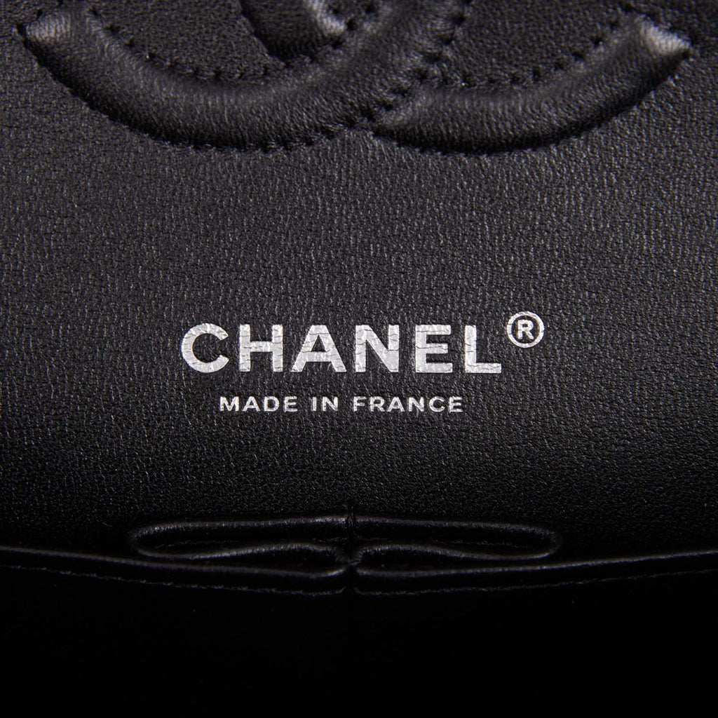 Chanel Medium Classic Double Flap Bag SO Black Lambskin Quilted Black Hardware