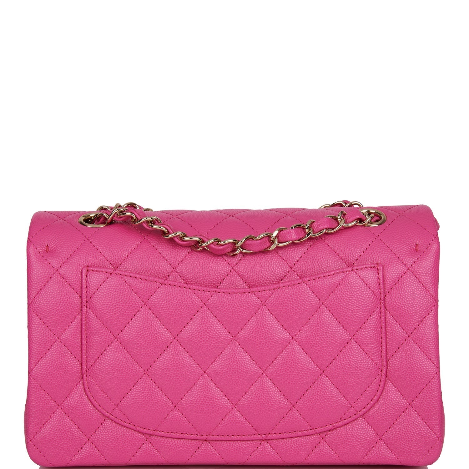 Chanel Small Classic Double Flap Pink Caviar Light Gold Hardware