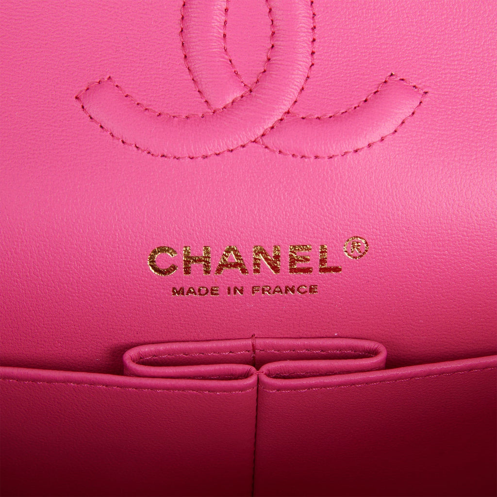 Chanel Small Classic Double Flap Pink Caviar Light Gold Hardware