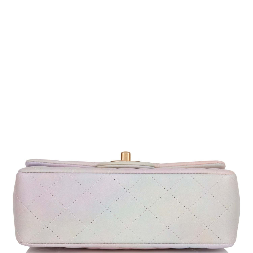 Chanel Mini Rectangular Flap Bag with Top Handle Light Pink Ombre Lambskin Antique Gold Hardware