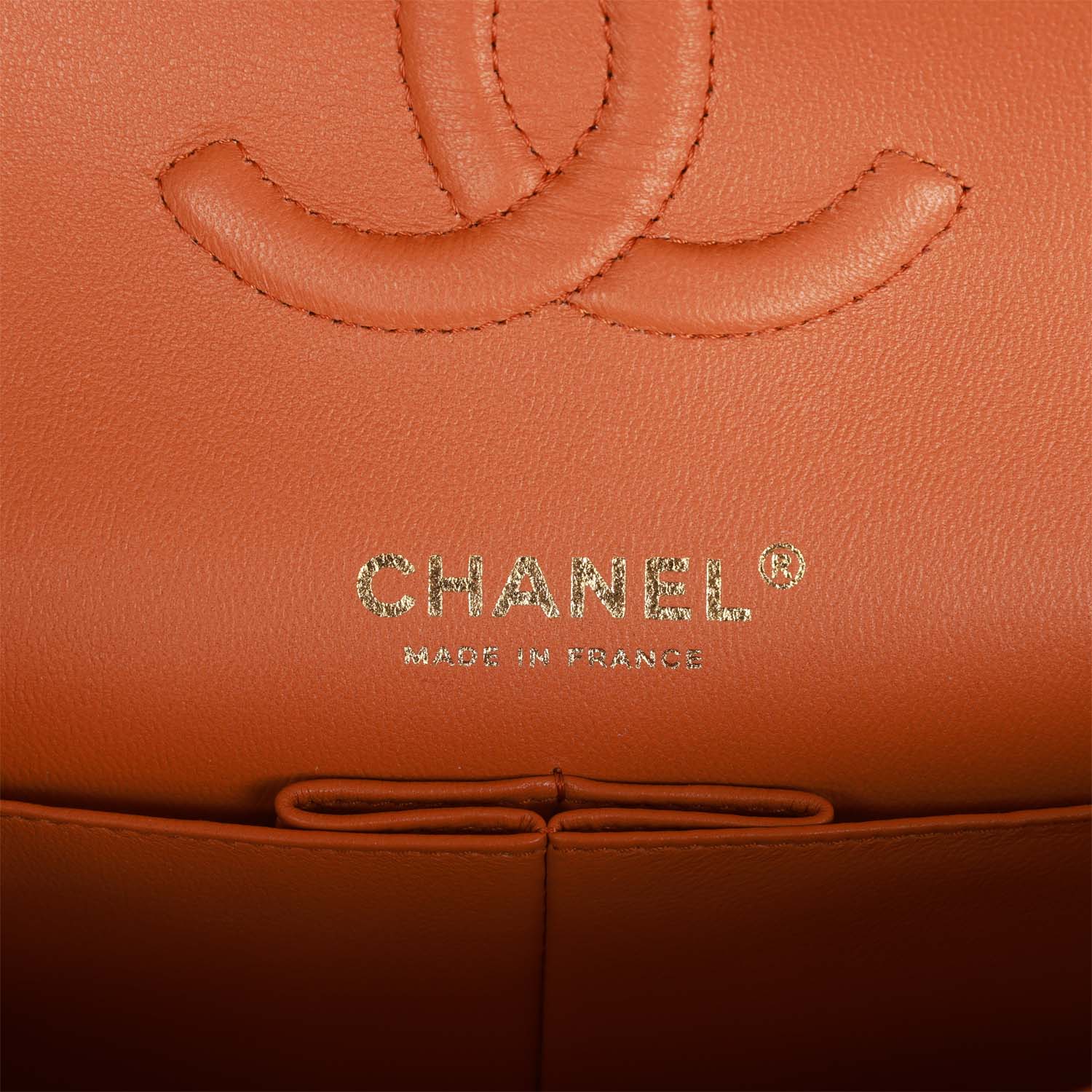 Chanel Medium Classic Double Flap Bag Caramel Caviar Light Gold Hardware