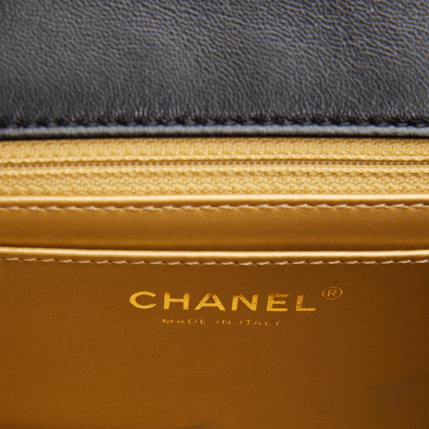 Chanel Pearl Crush Mini Square Flap Bag Black Lambskin Antique Gold Hardware