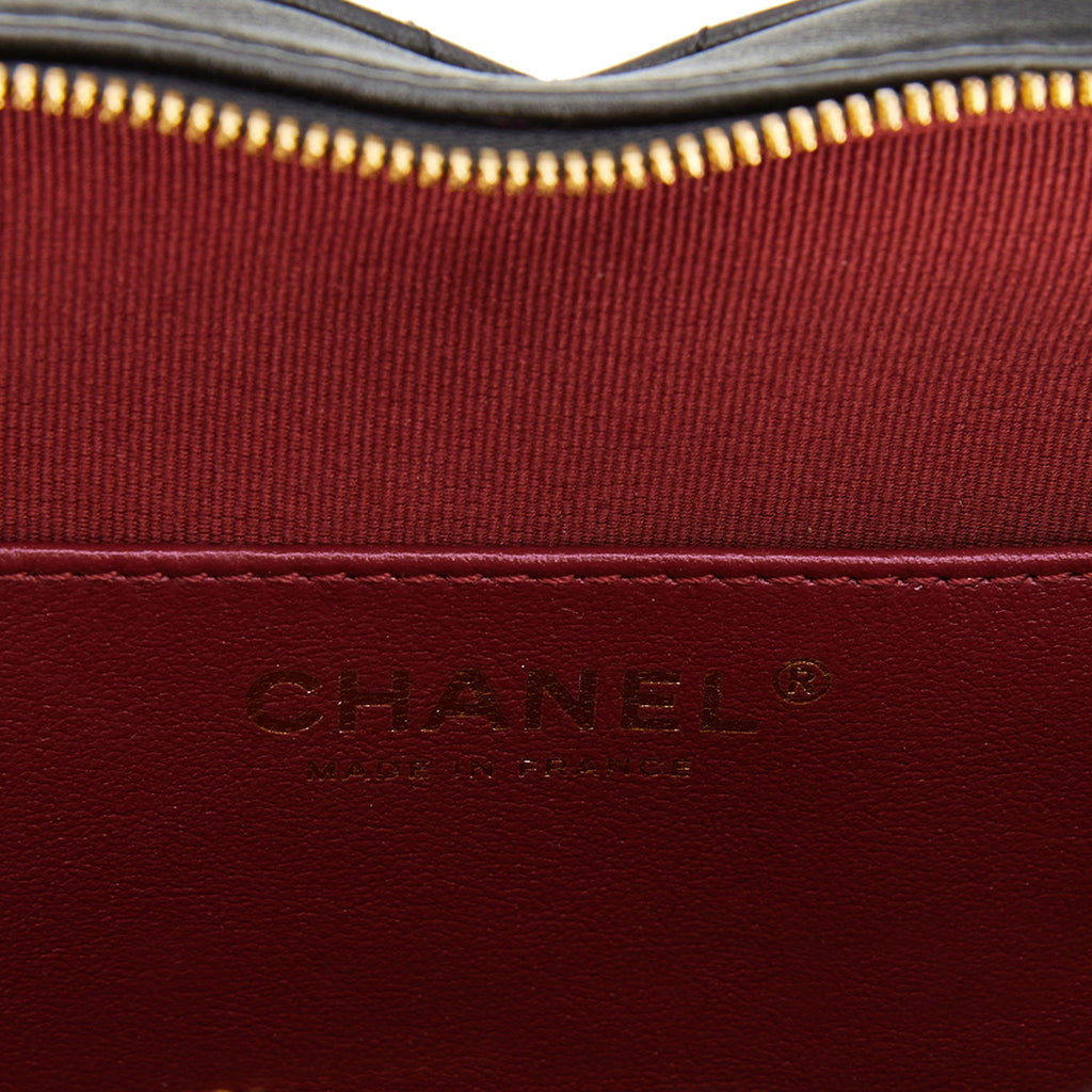 Chanel CC In Love Large Heart Bag Black Lambskin Light Gold Hardware