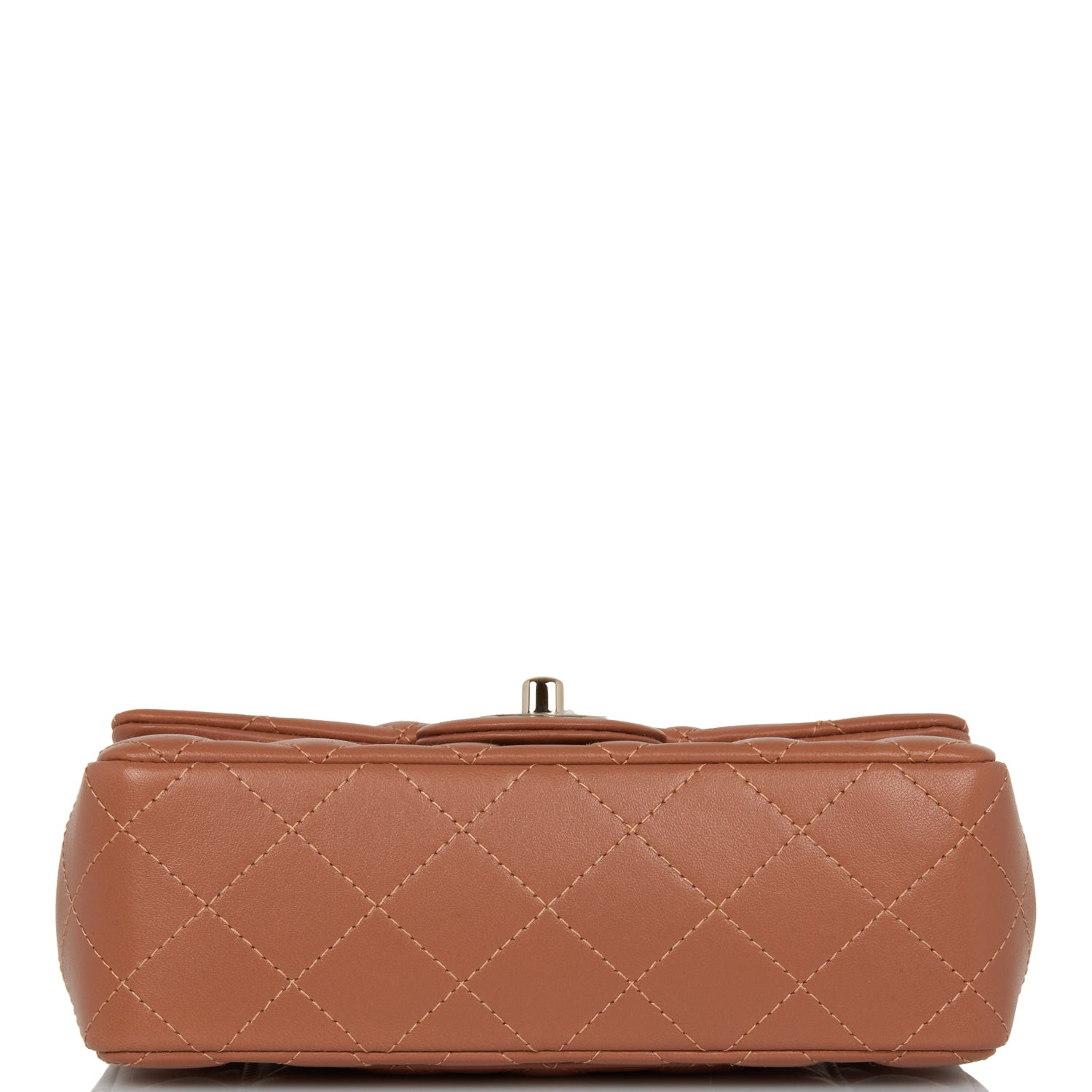 Chanel Mini Rectangular Flap Bag Caramel Lambskin Light Gold Hardware