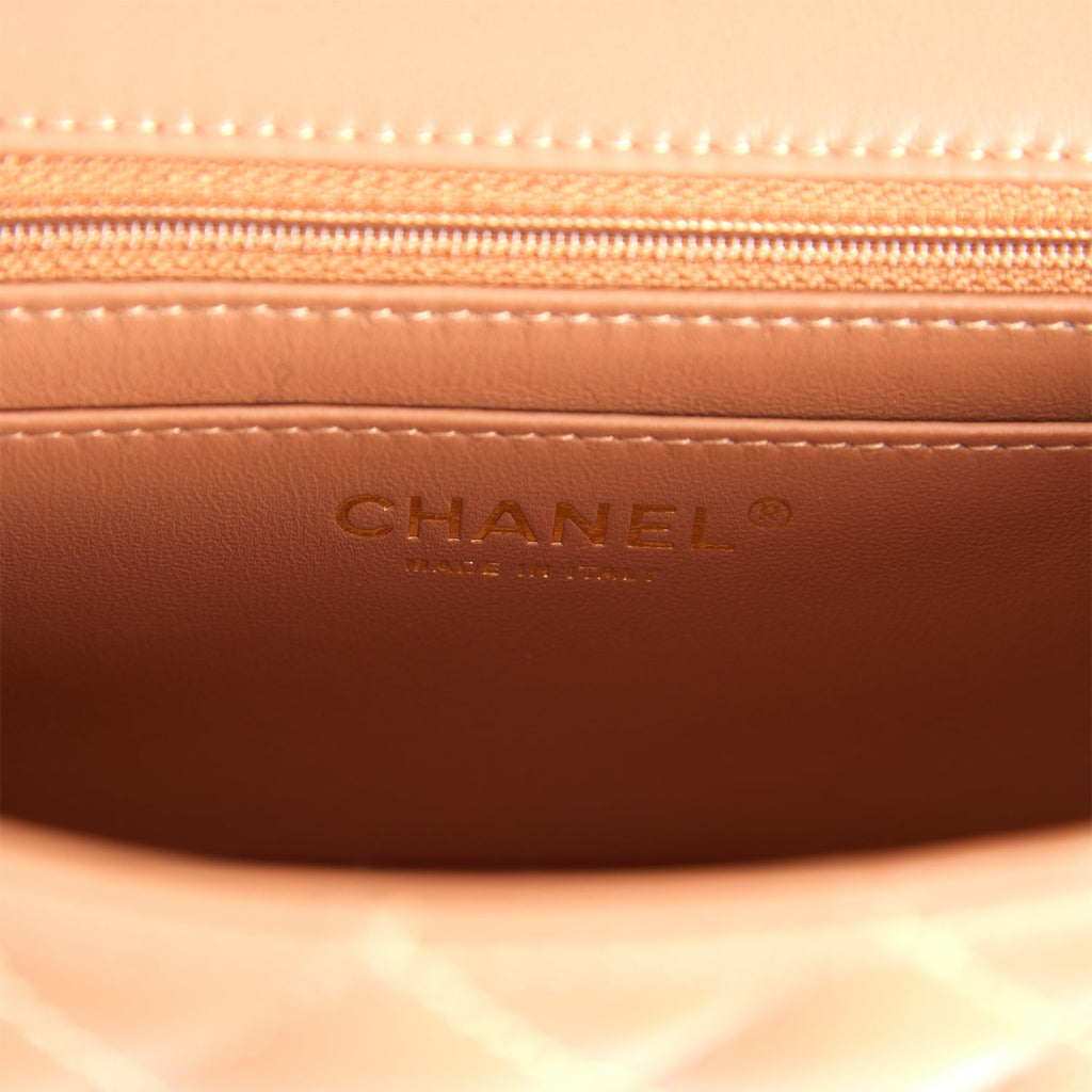 Chanel Mini Rectangular Flap Bag Caramel Lambskin Light Gold Hardware
