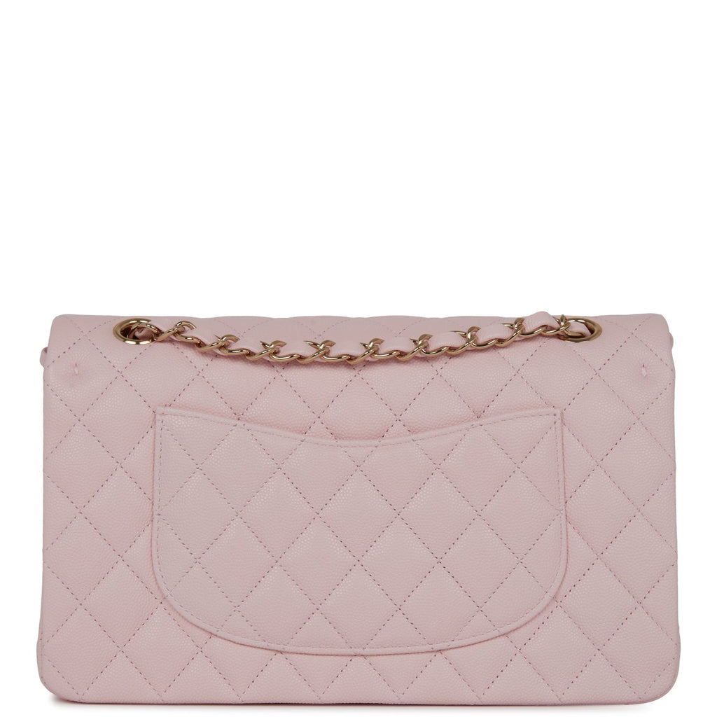 Chanel Medium Classic Double Flap Bag Light Pink Caviar Light Gold Hardware