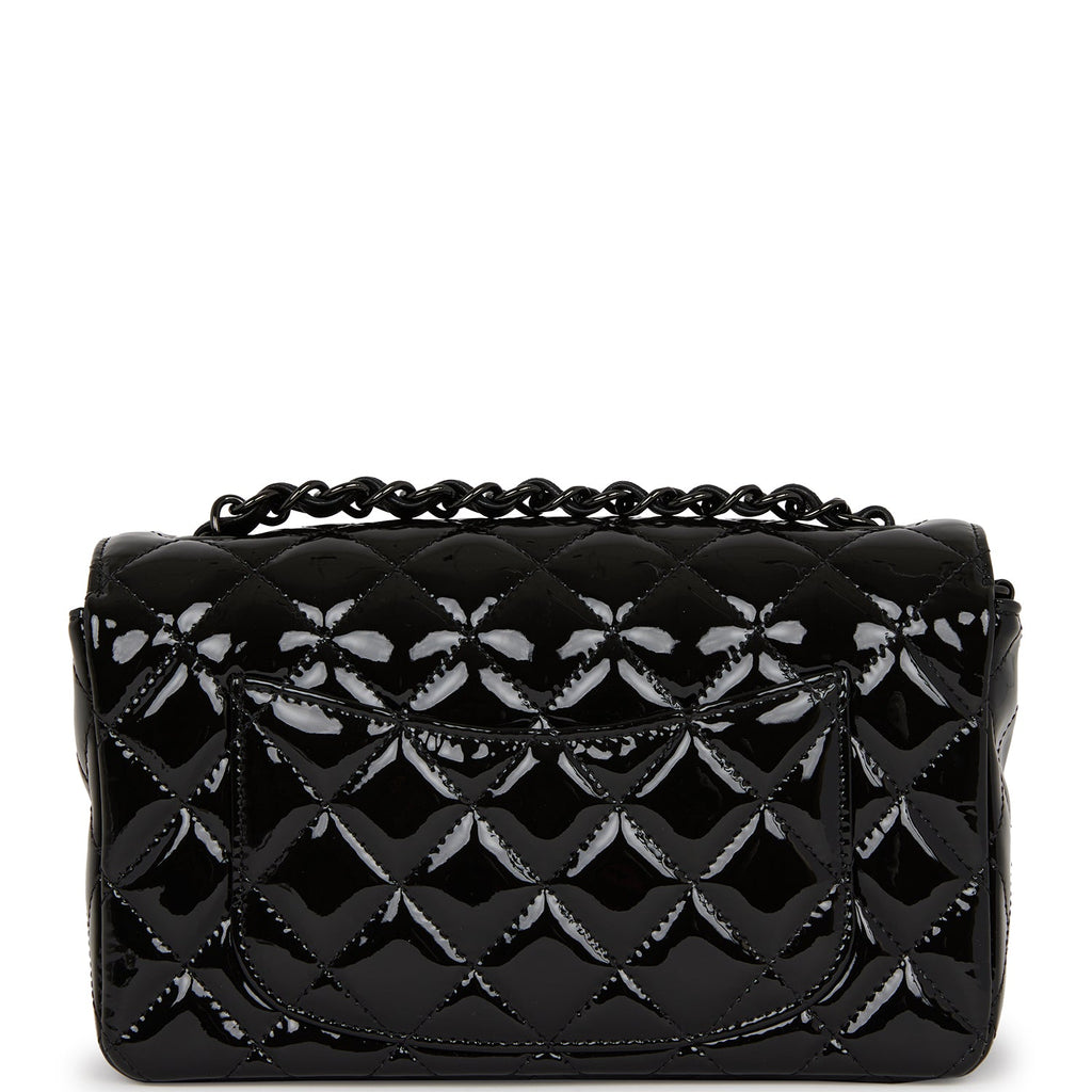 Chanel Mini Rectangular Flap Bag SO Black Patent Black Hardware