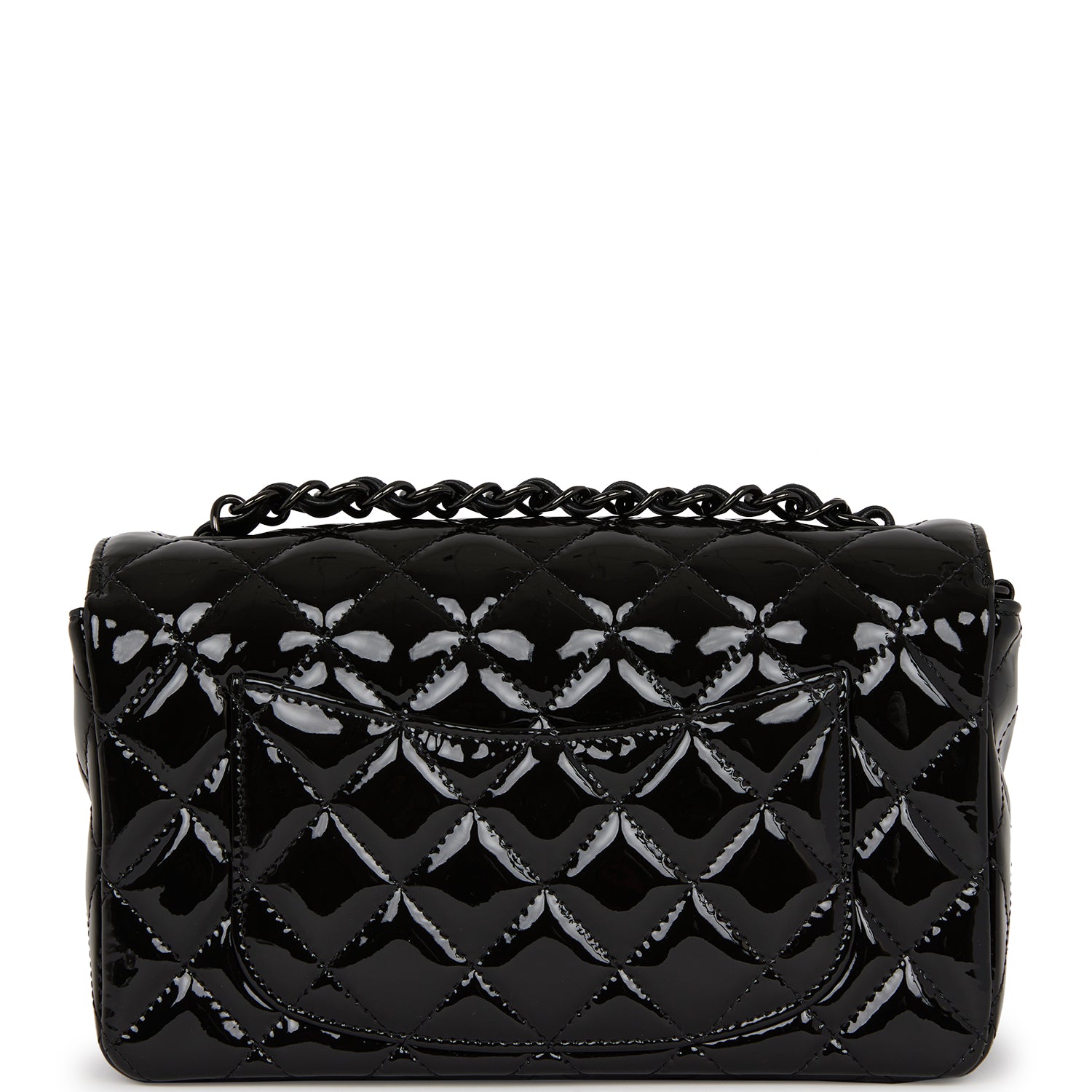 Chanel Mini Rectangular Flap Bag SO Black Patent Black Hardware