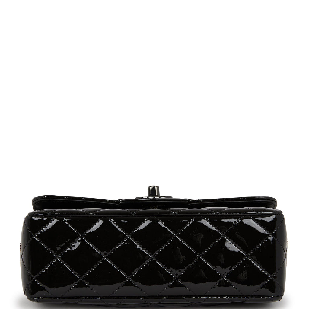 Chanel Mini Rectangular Flap Bag SO Black Patent Black Hardware