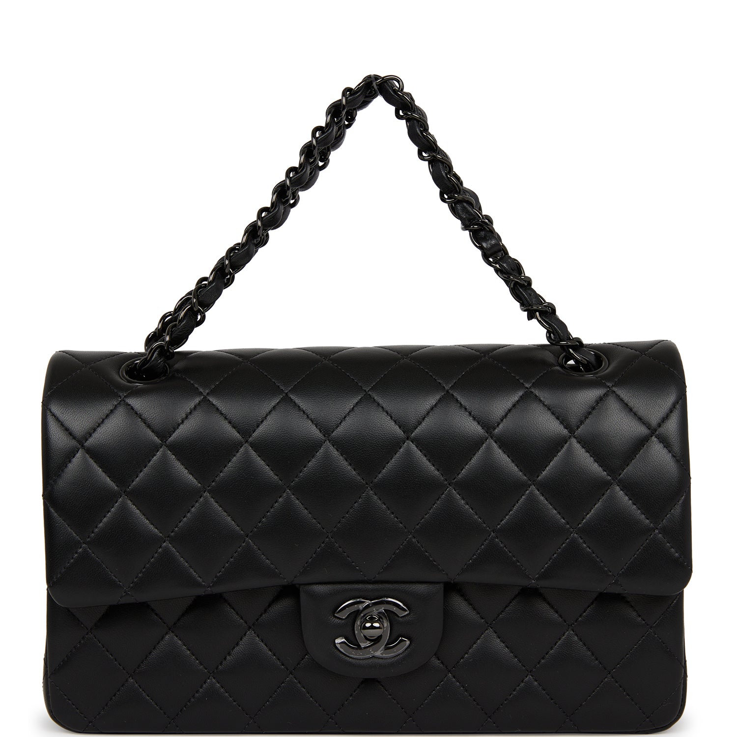 Chanel Medium Classic Double Flap Bag SO Black Lambskin Black Hardware