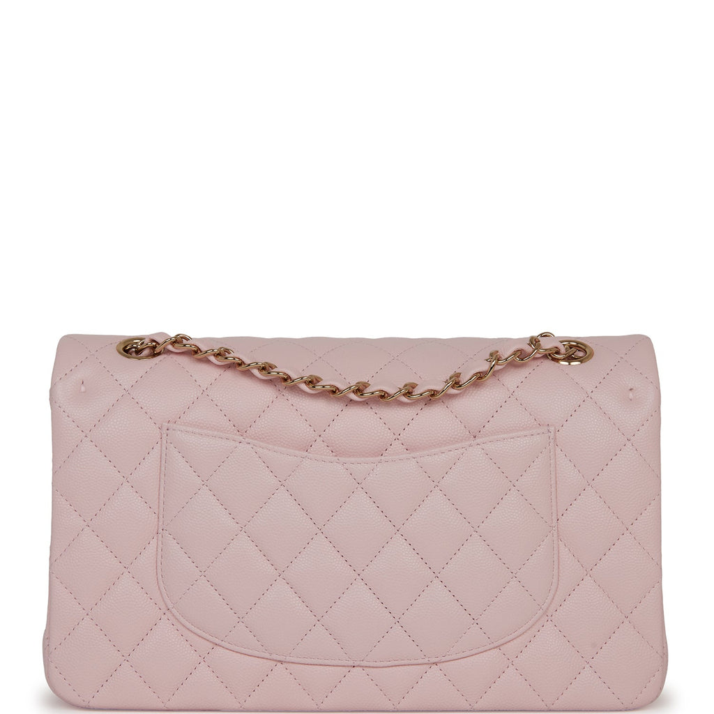 Chanel Medium Classic Double Flap Bag Light Pink Caviar Light Gold Hardware