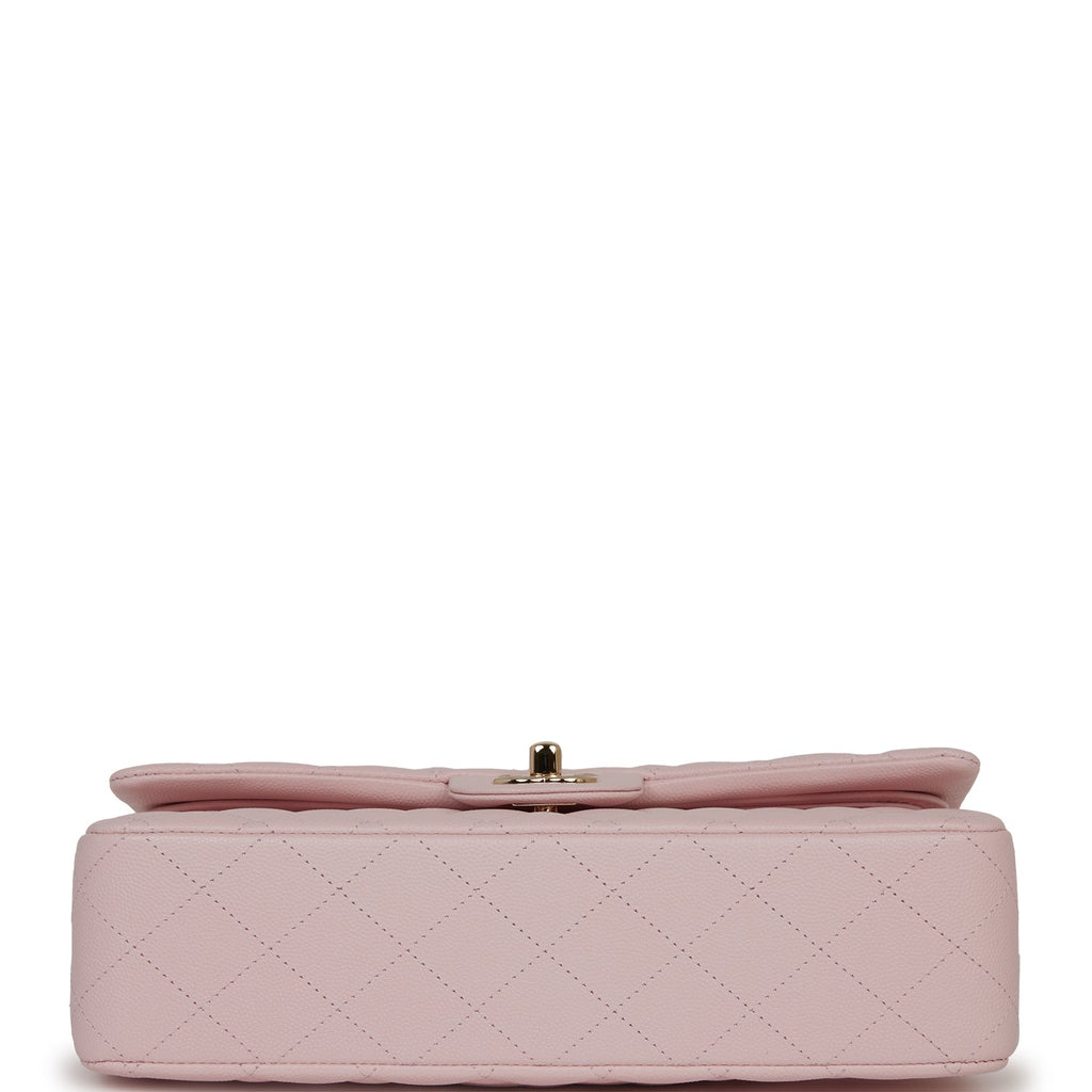 Chanel Medium Classic Double Flap Bag Light Pink Caviar Light Gold Hardware