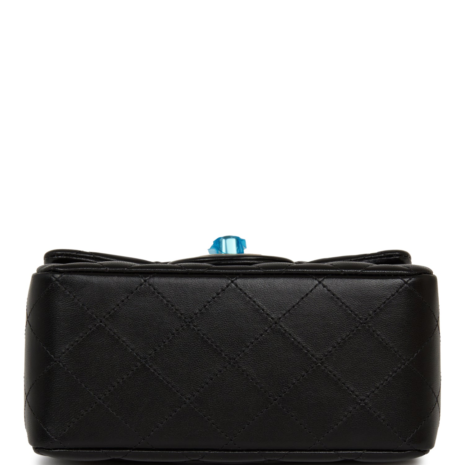 Chanel Mini Square Flap Bag Black Lambskin Light Gold Hardware
