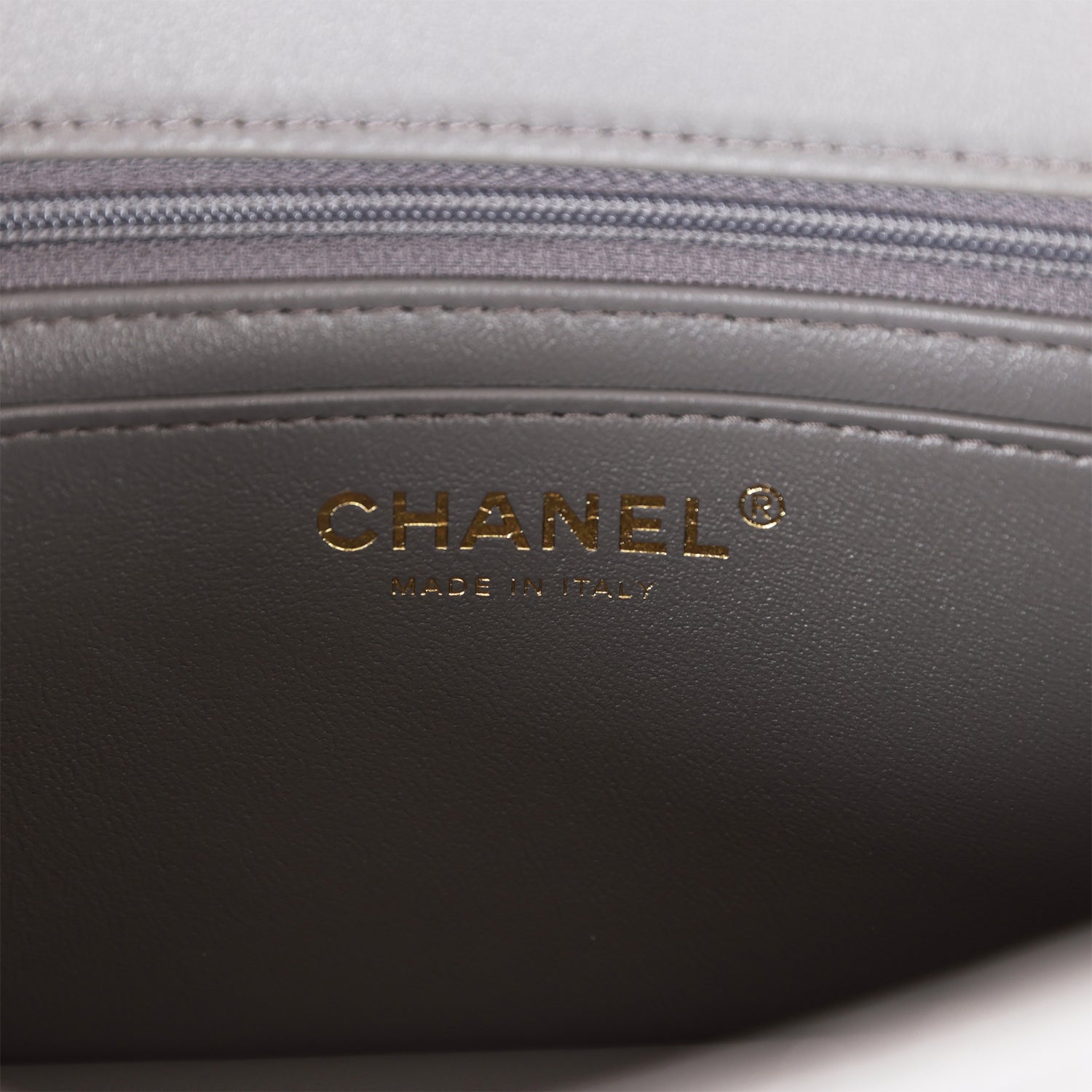 Chanel Mini Rectangular Flap Bag with Top Handle Dark Grey Lambskin Light Gold Hardware