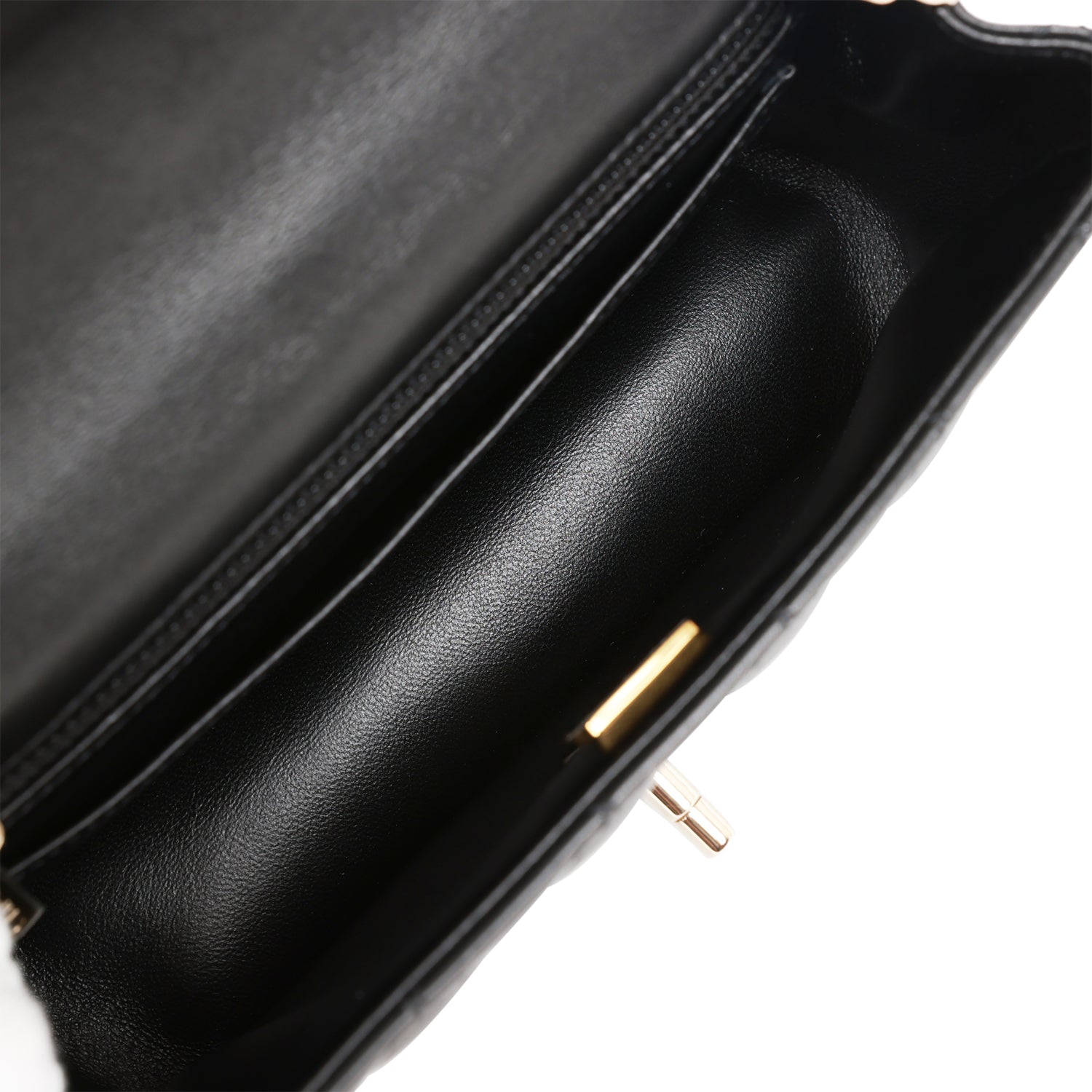 Chanel Mini Rectangular Flap Bag Black Lambskin Light Gold Hardware